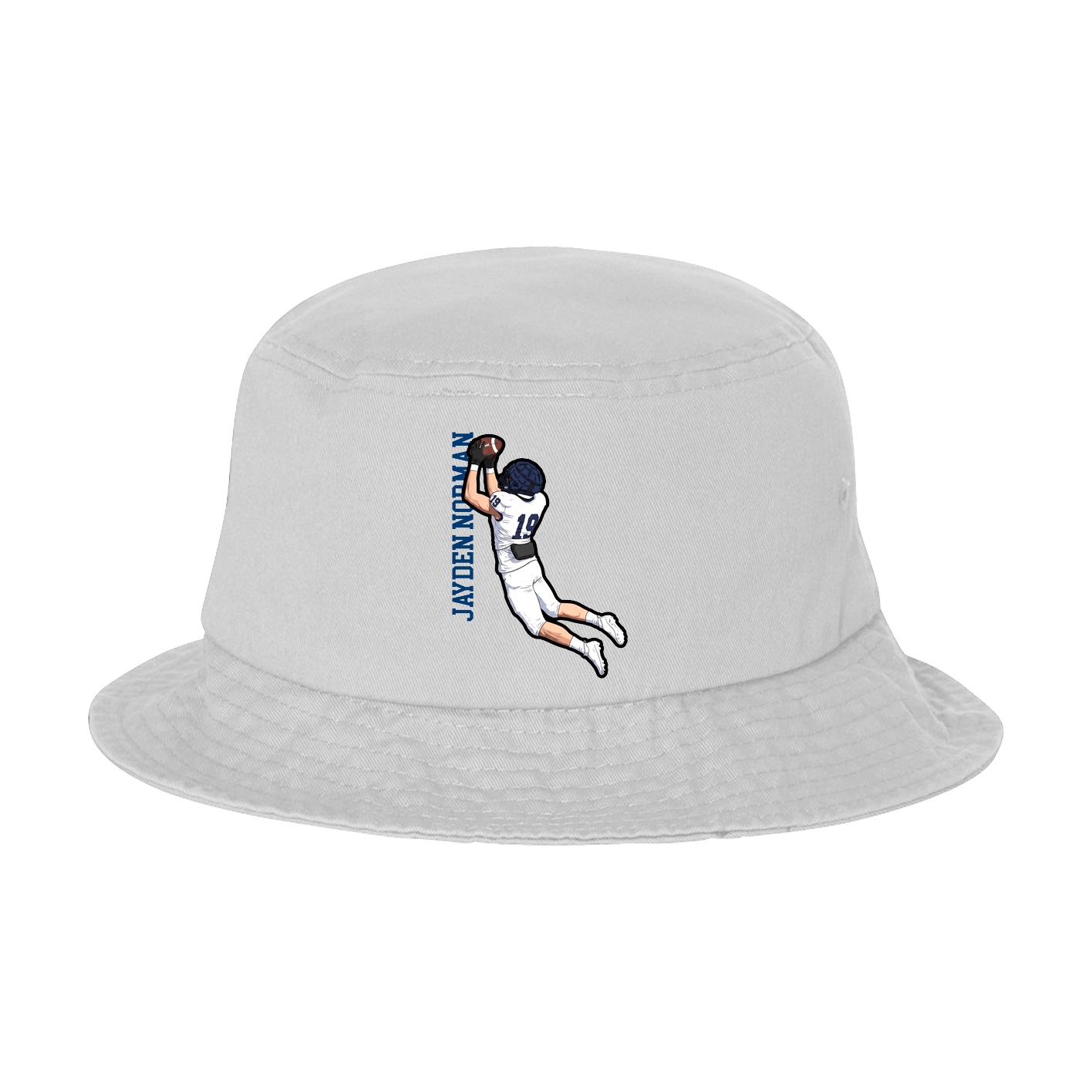 Bucket Cap — Name Vertical in White