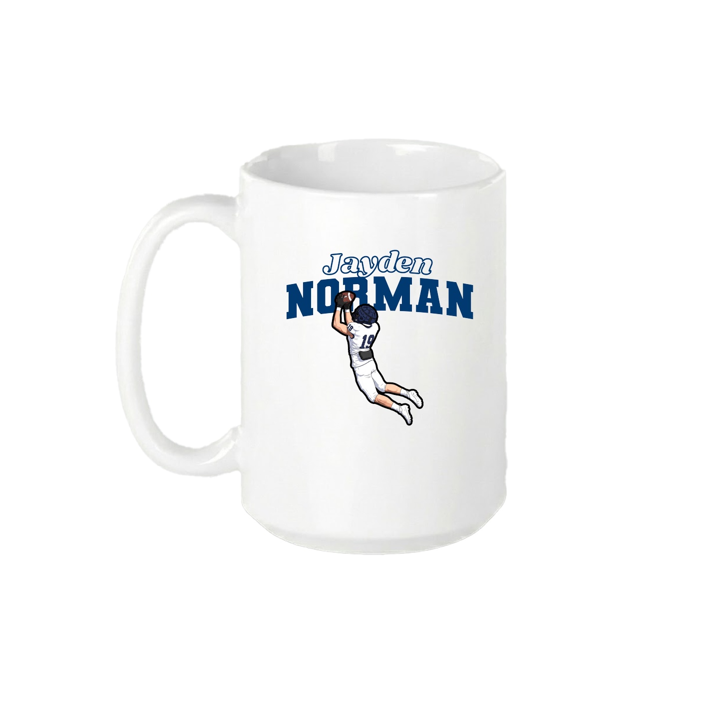 15oz Coffee Mug — Name Arch in White