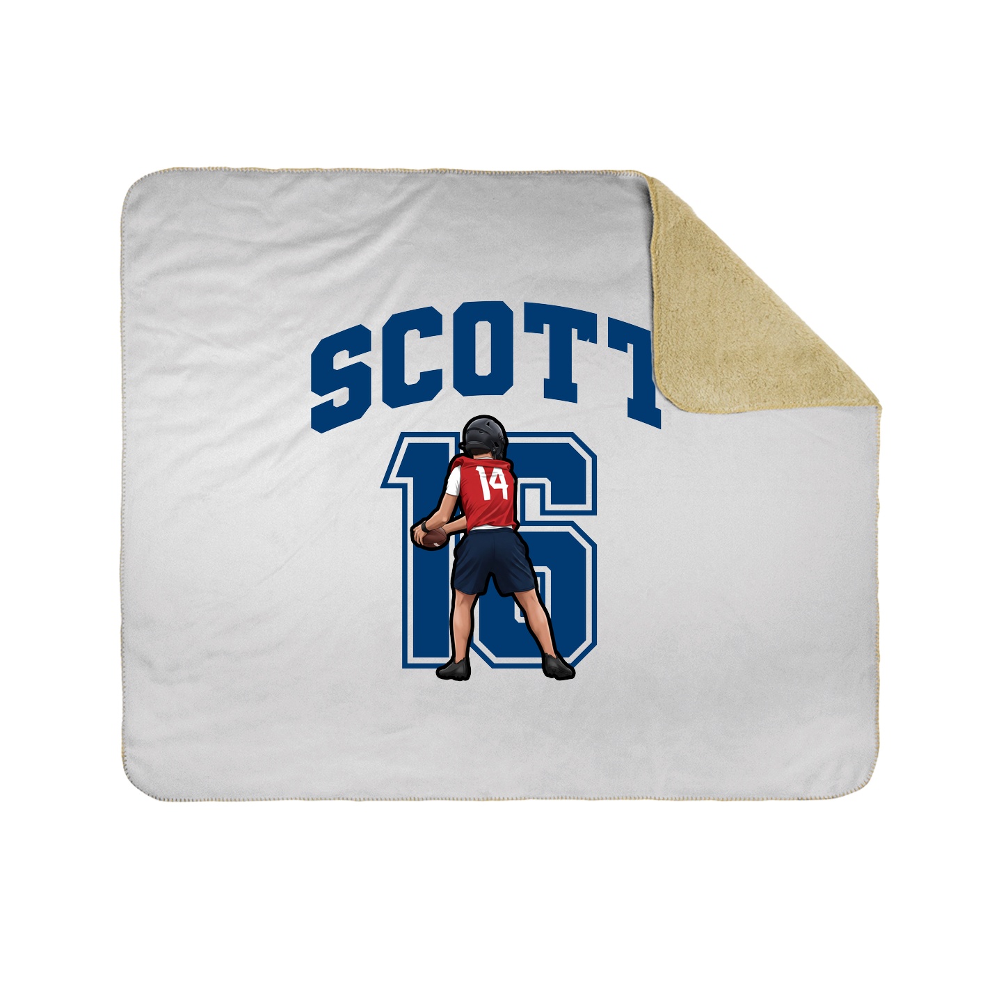 Throw Blanket — Number in White