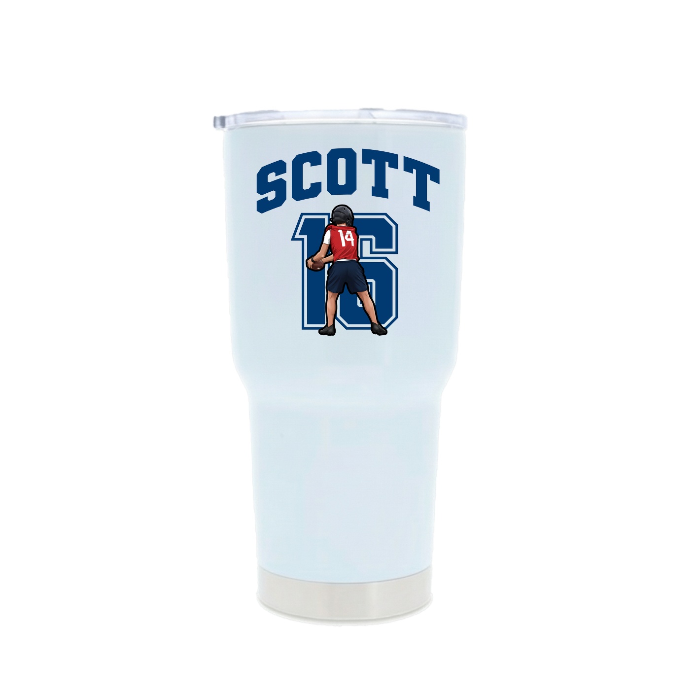 30oz Stainless Steel Tumbler — Number in White