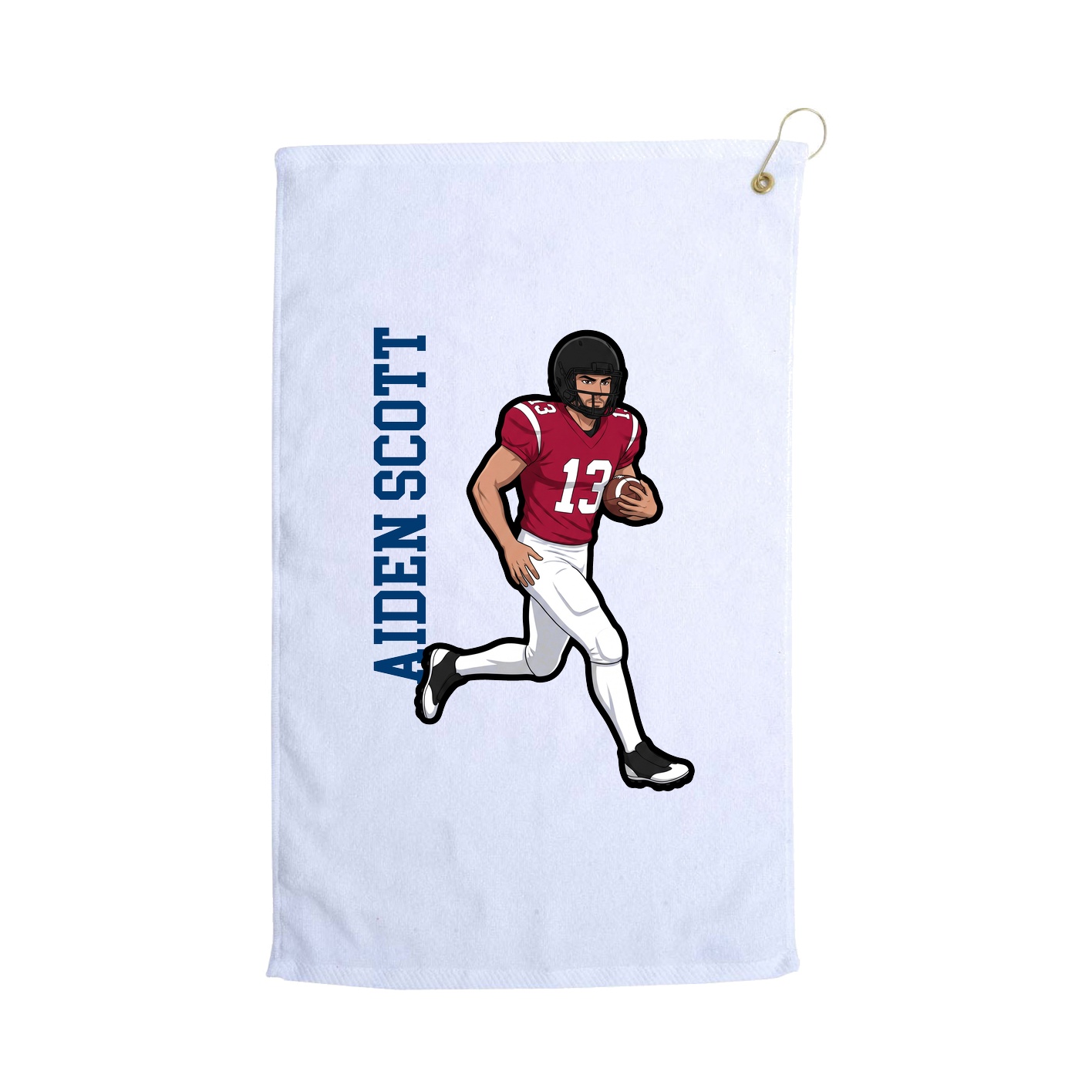 Golf Towel — Name Vertical in White