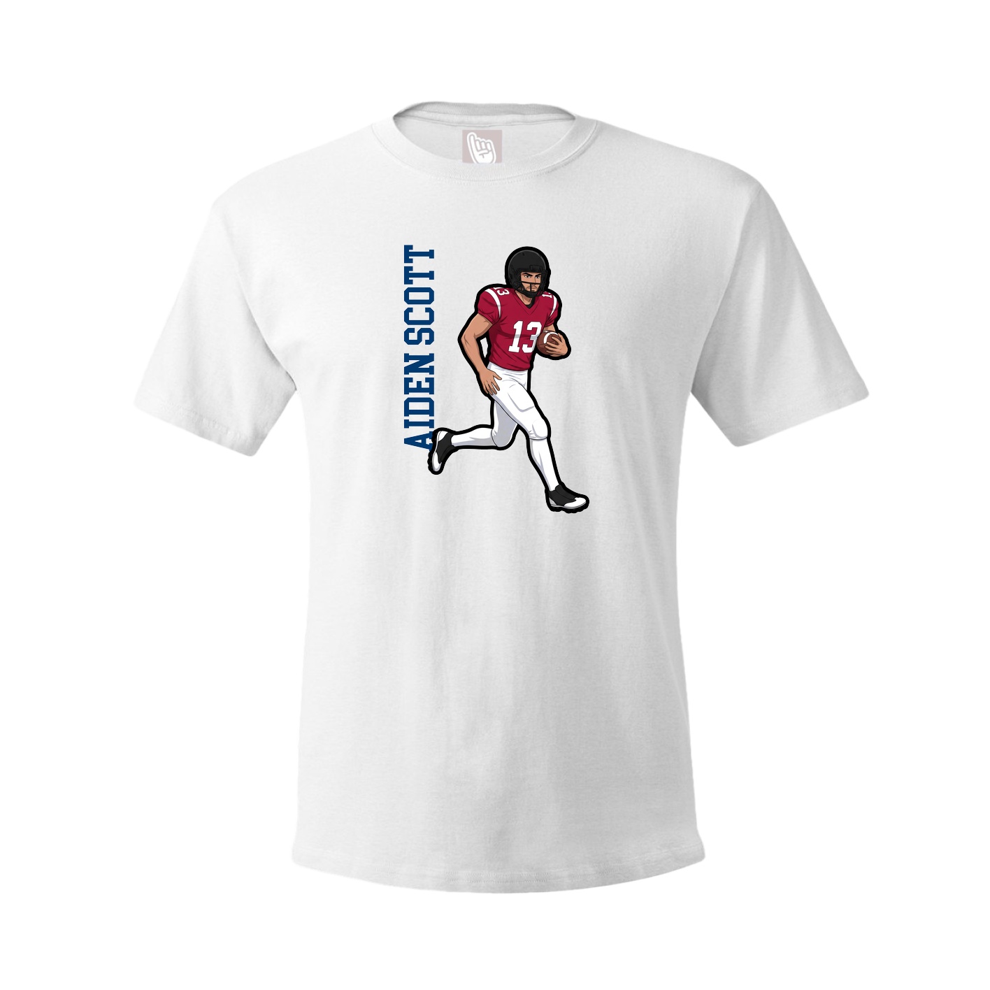 Youth Tee — Name Vertical in White