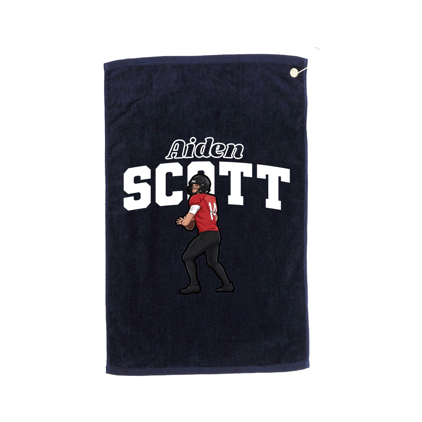 Golf Towel — Name Arch in Navy