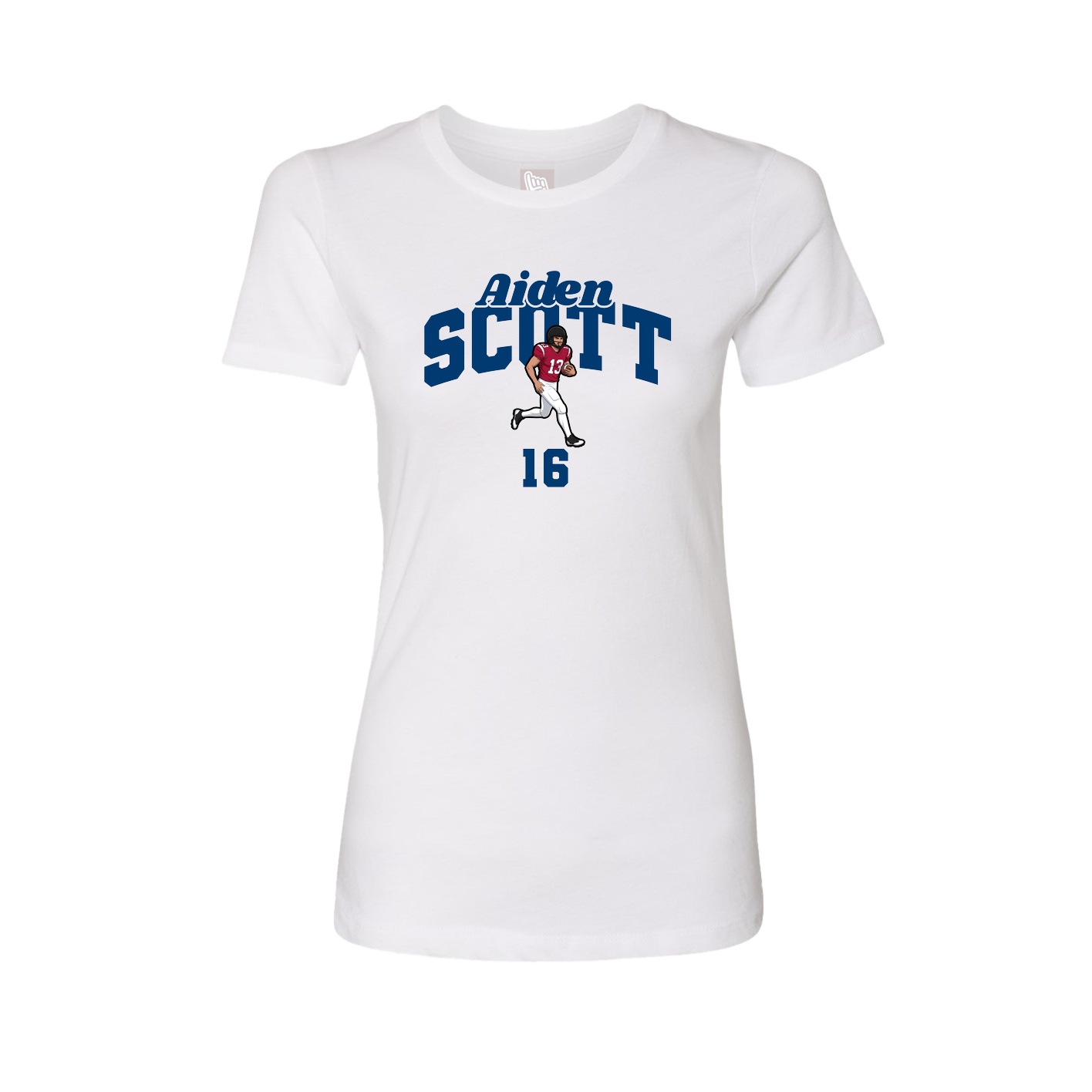 Fitted Women's Tee — Signature Arch in White