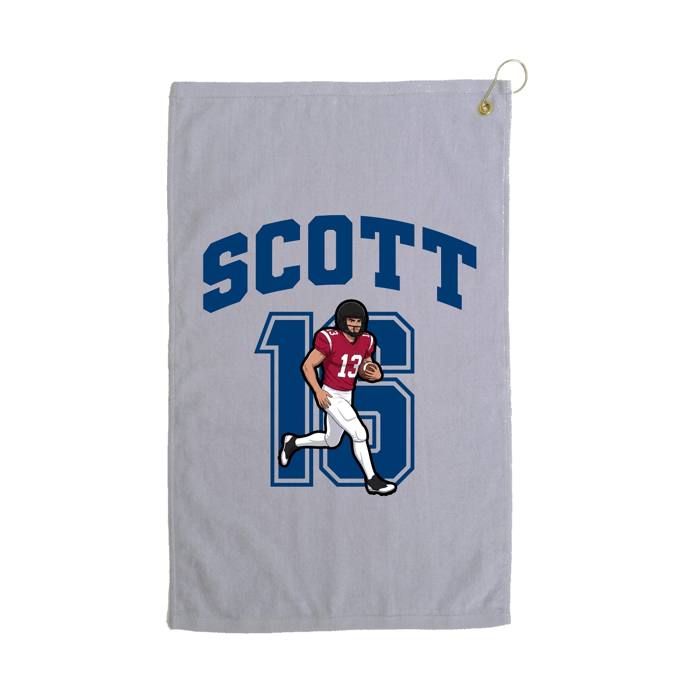 Golf Towel — Number in Grey