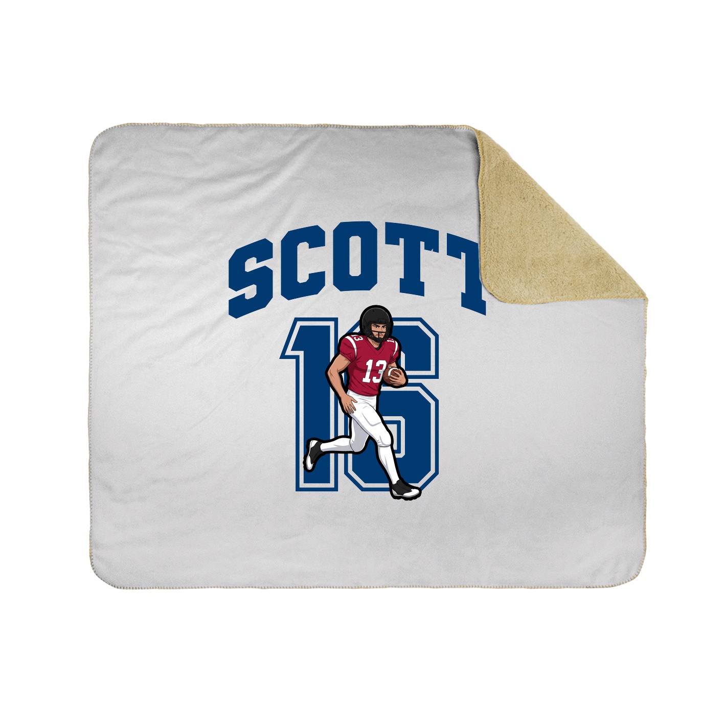 Throw Blanket — Number in White