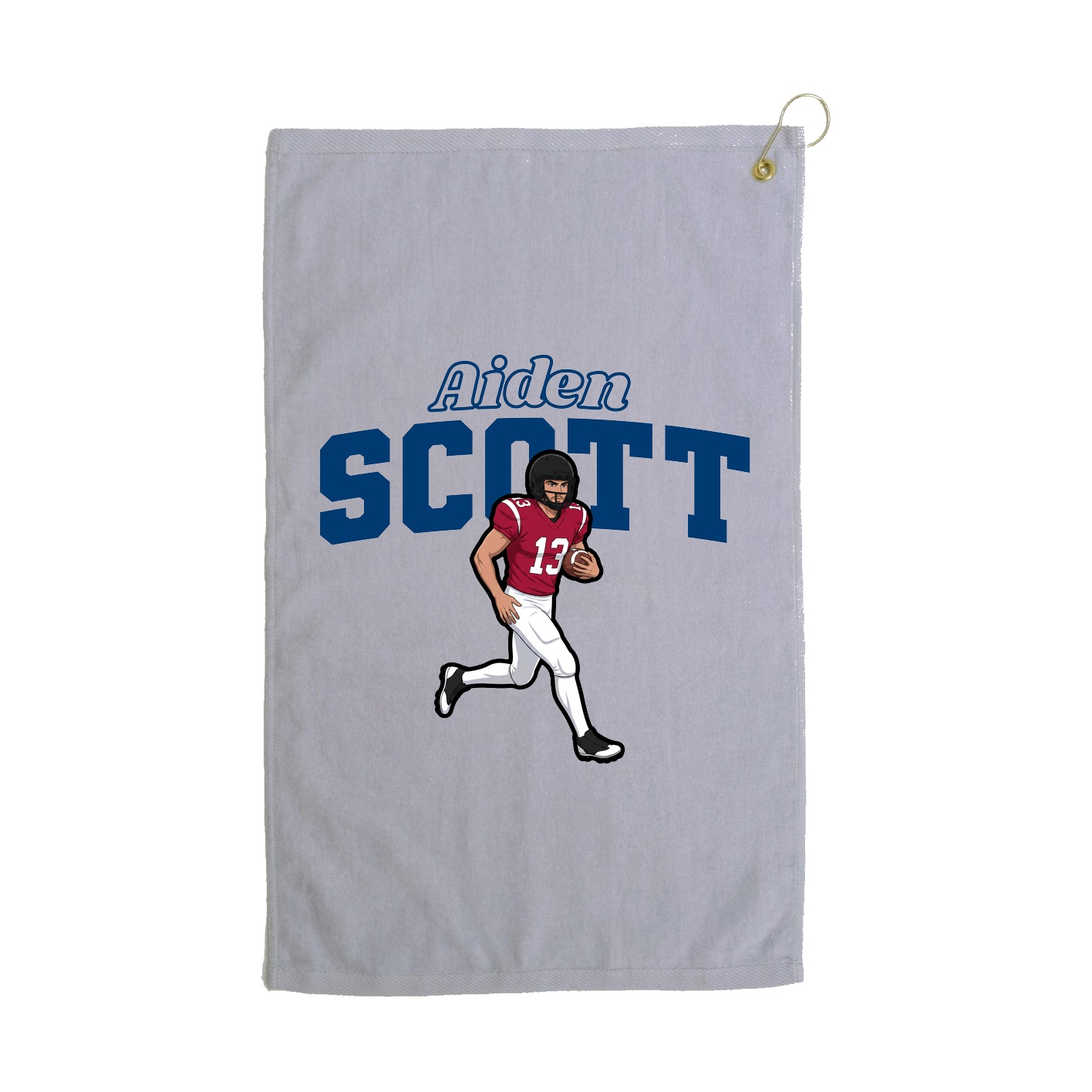 Golf Towel — Name Arch in Grey