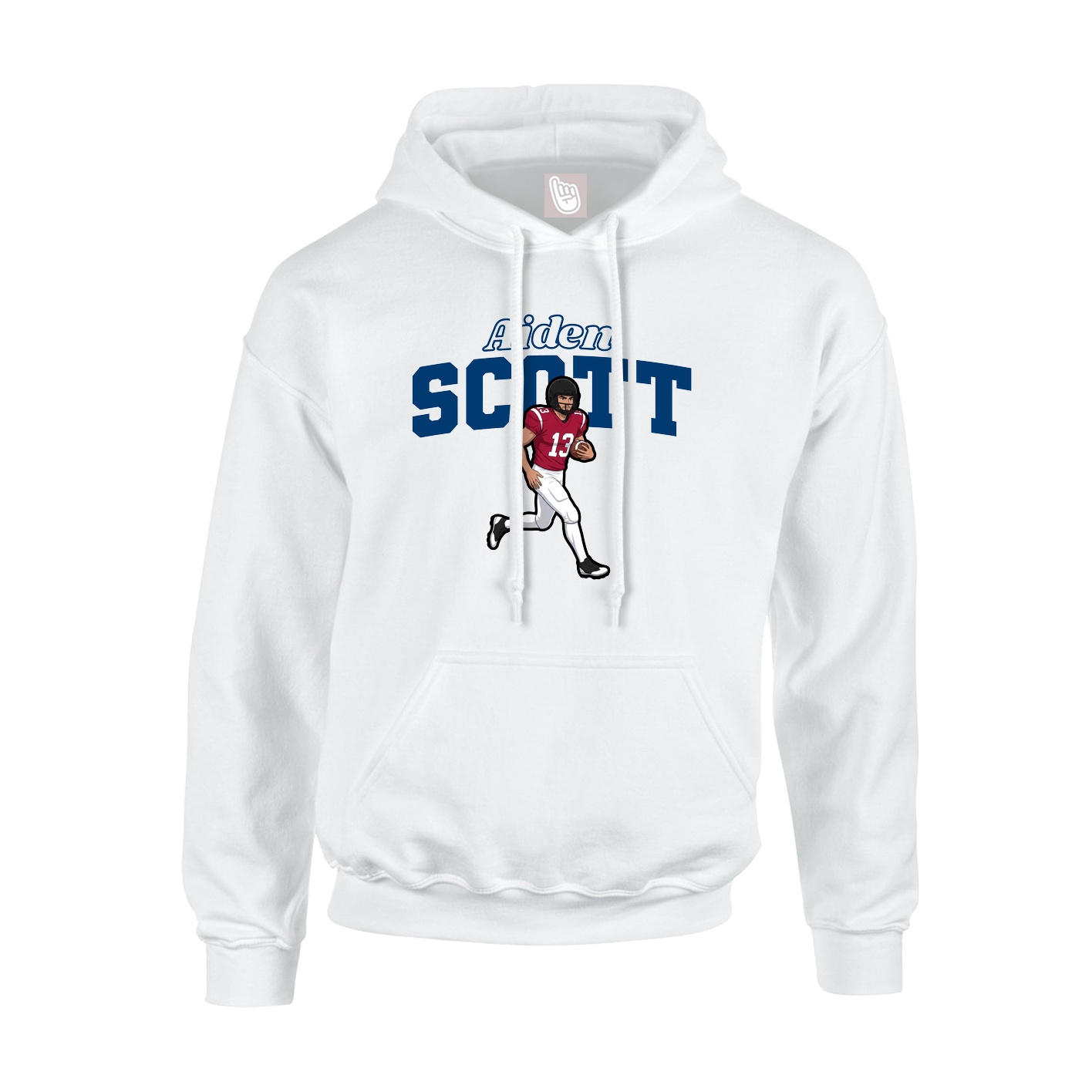Hoodie — Name Arch in White