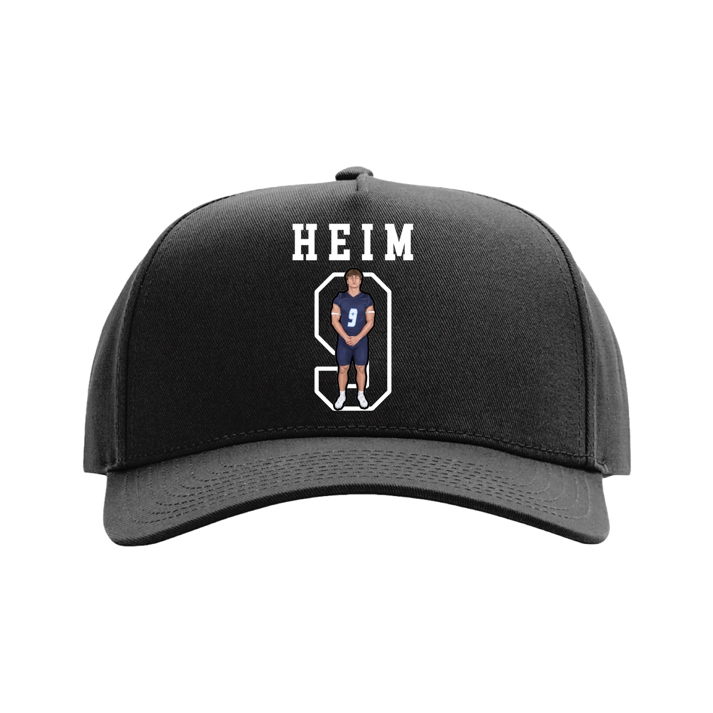 Full Fabric Five-Panel Champ Cap — Shirsey in Black