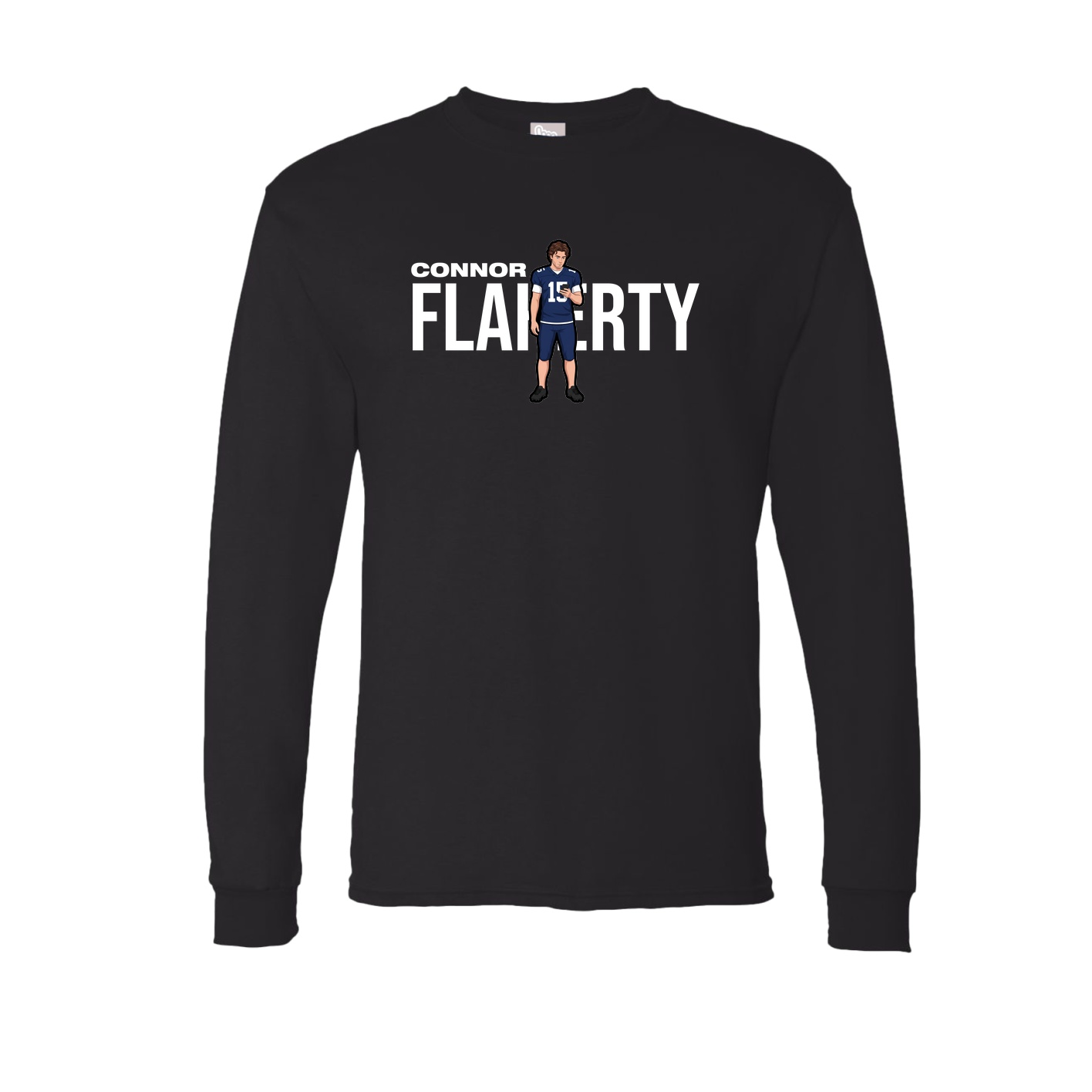 Long Sleeve Tee — Player Name in Black