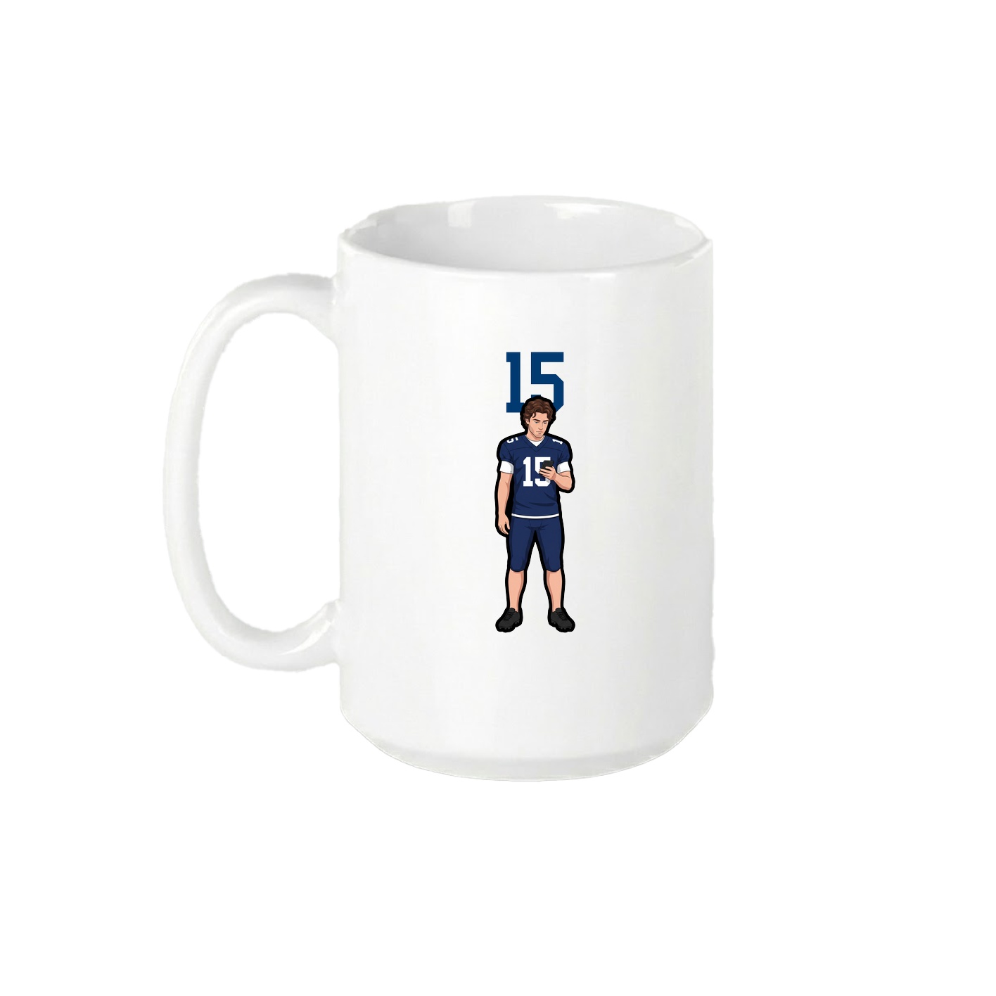 15oz Coffee Mug — Number Top in White