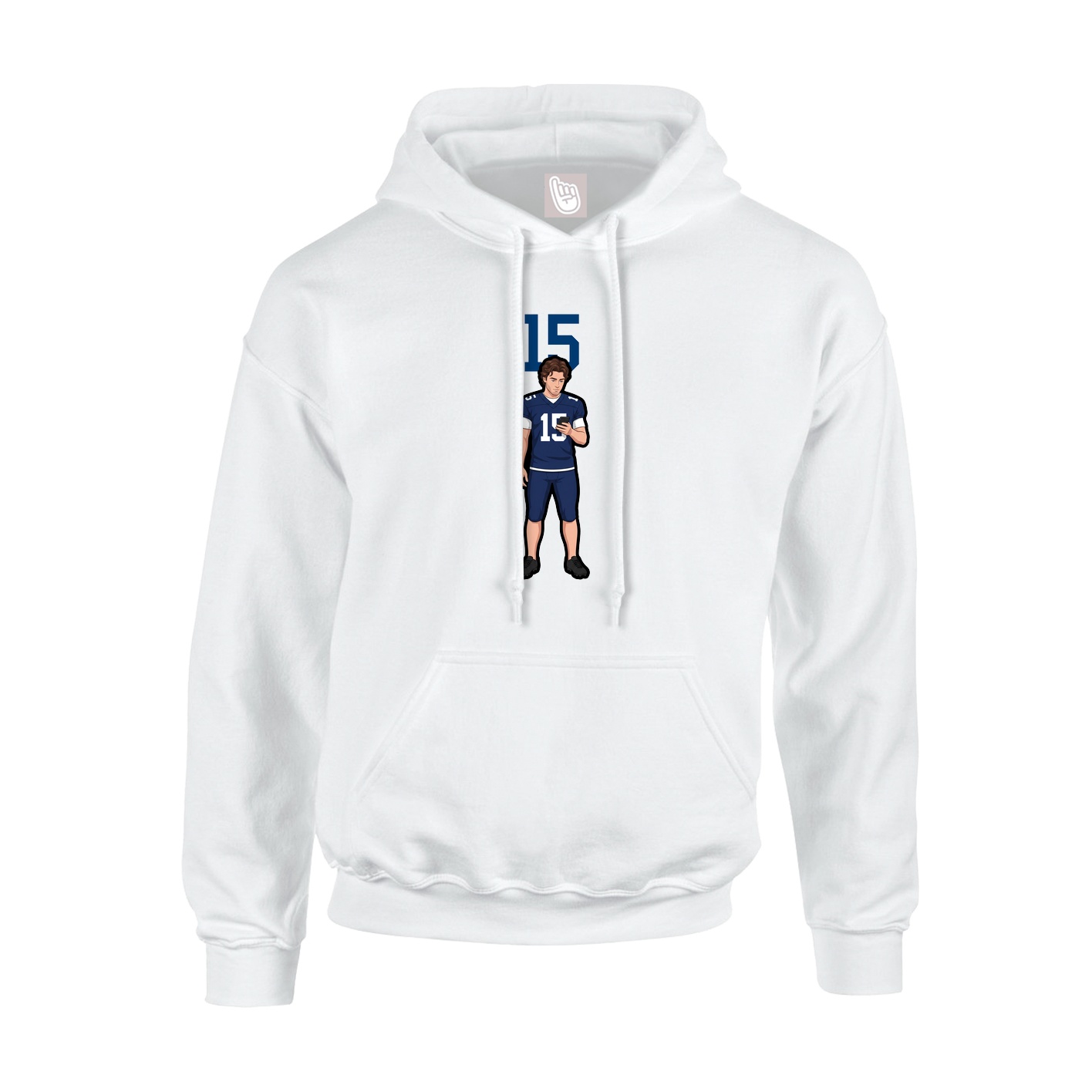 Hoodie — Number Top in White