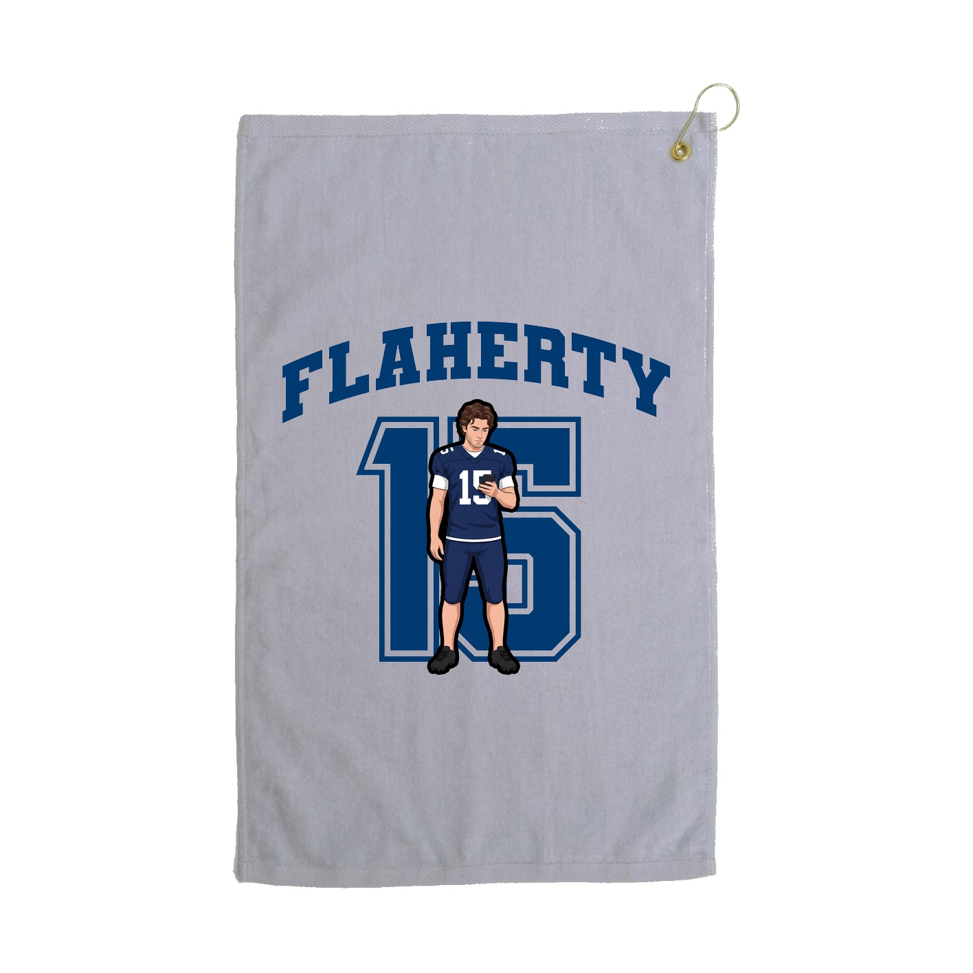 Golf Towel — Number in Grey