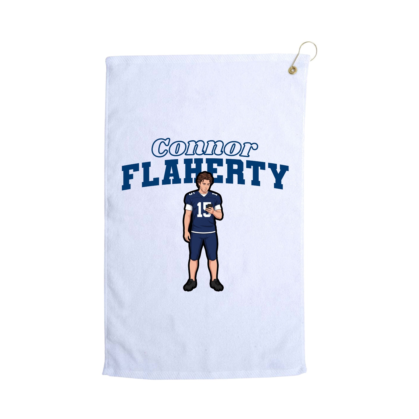 Golf Towel — Name Arch in White