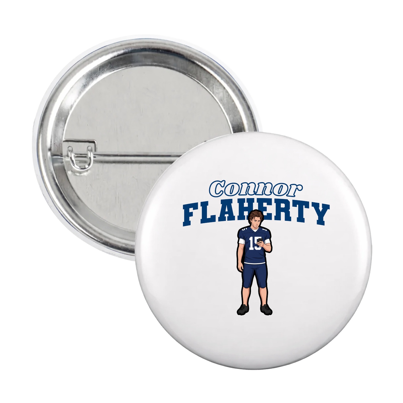 Game Day Button — Name Arch in White