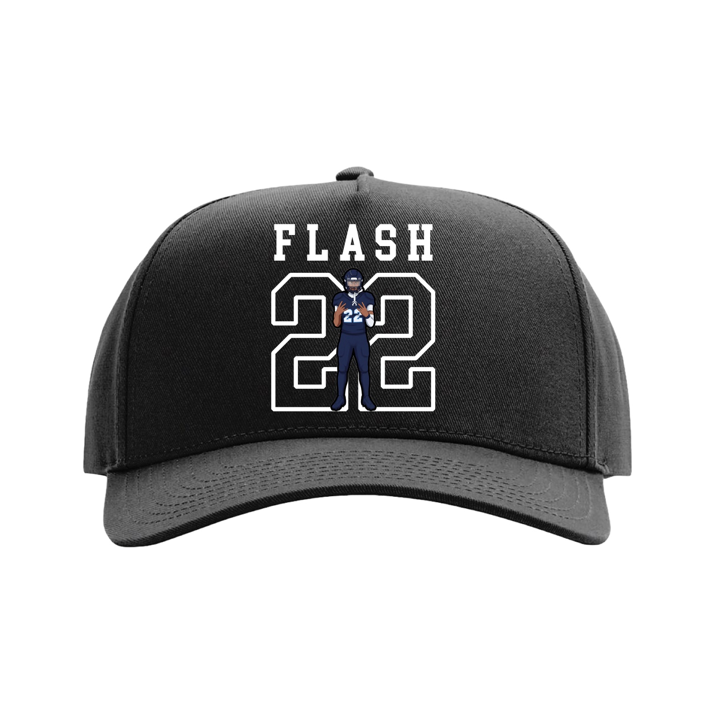 Full Fabric Five-Panel Champ Cap — Shirsey in Black