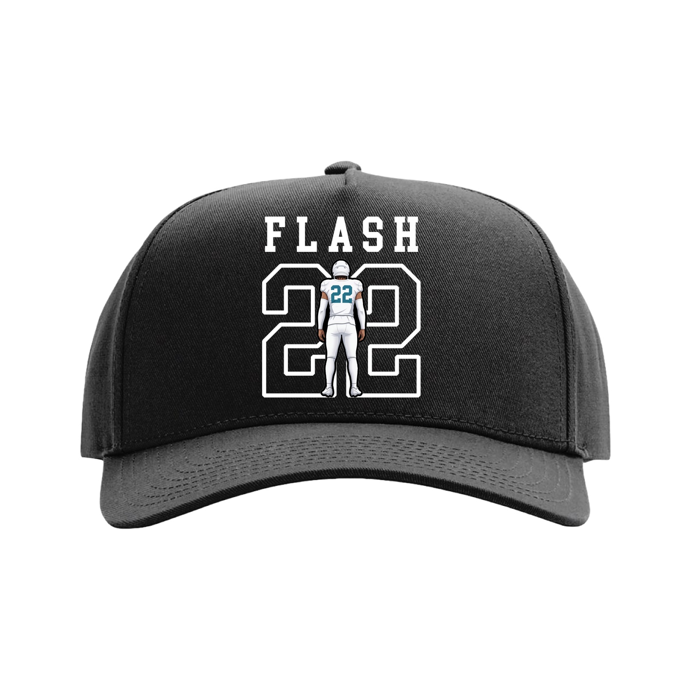 Full Fabric Five-Panel Champ Cap — Shirsey in Black