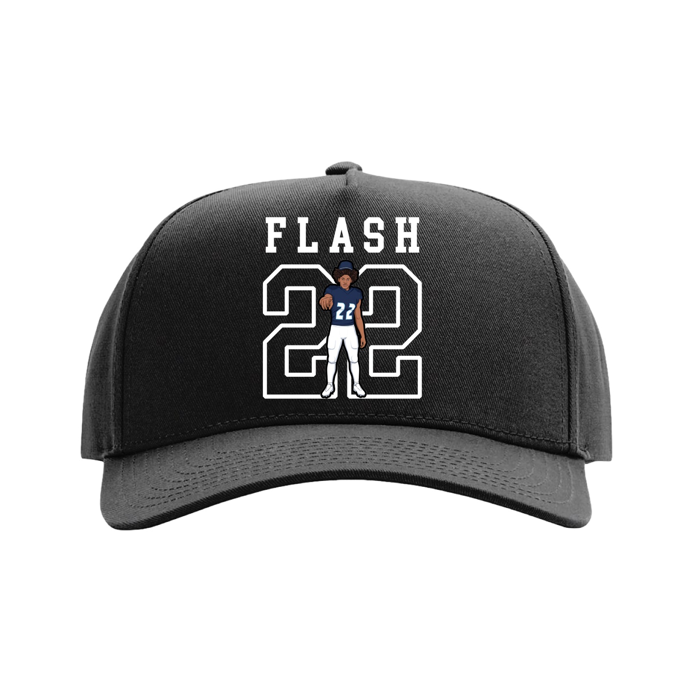 Full Fabric Five-Panel Champ Cap — Shirsey in Black