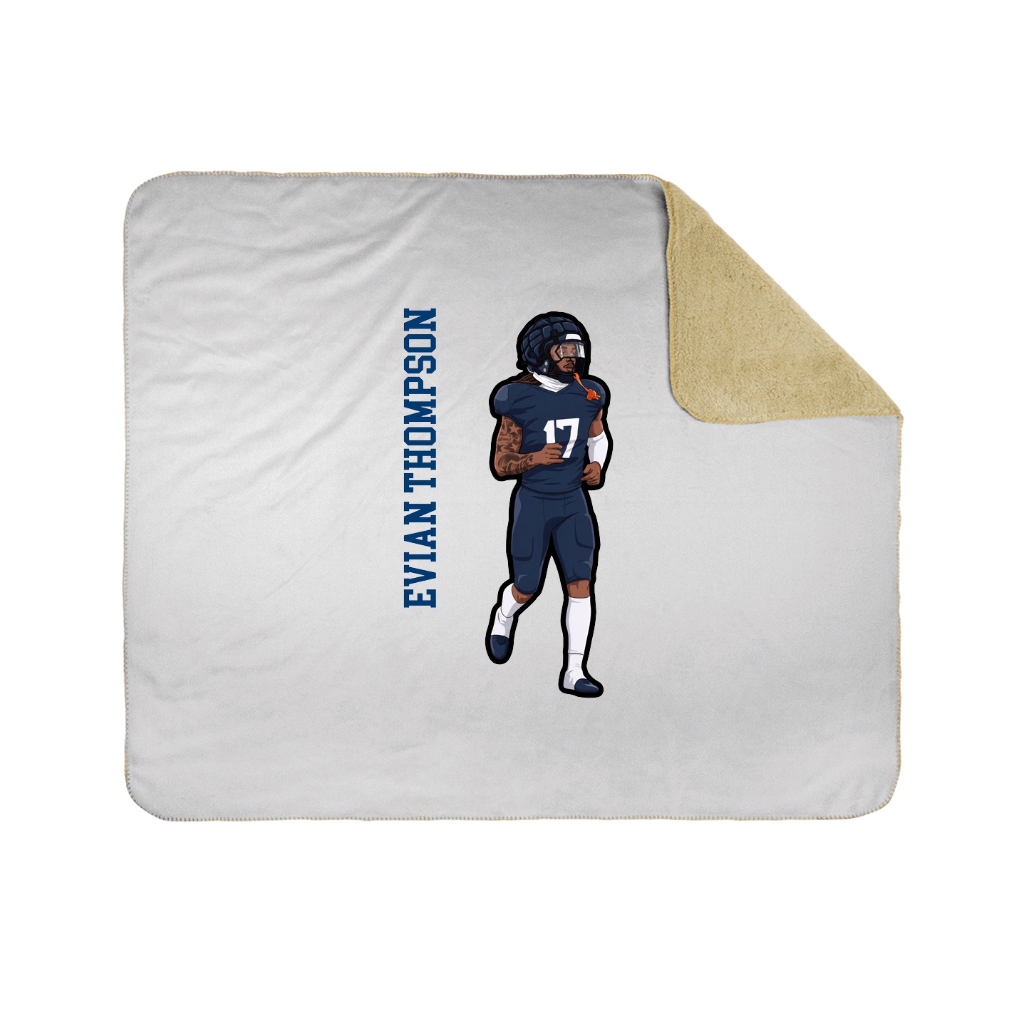 Throw Blanket — Name Vertical in White