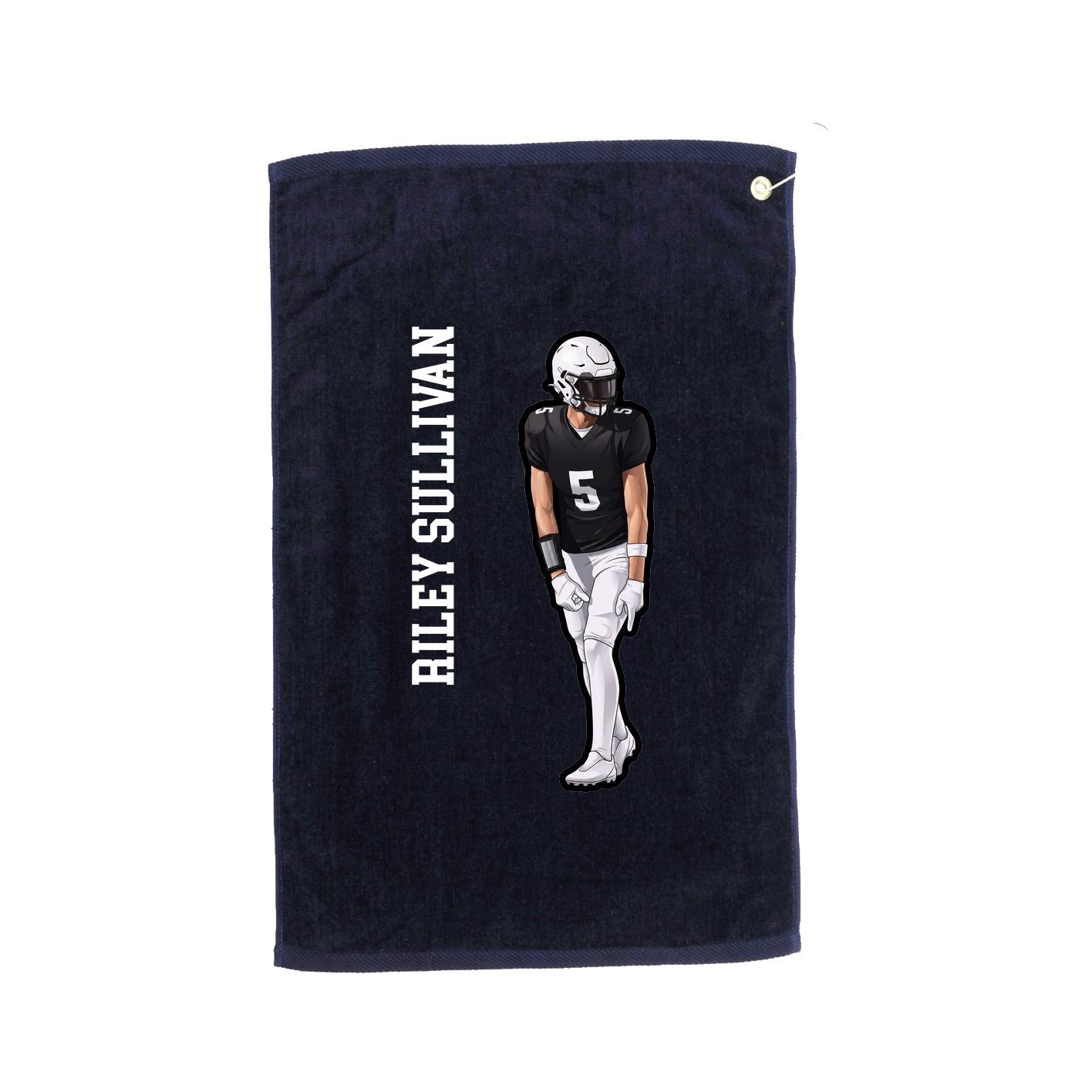 Golf Towel — Name Vertical in Navy