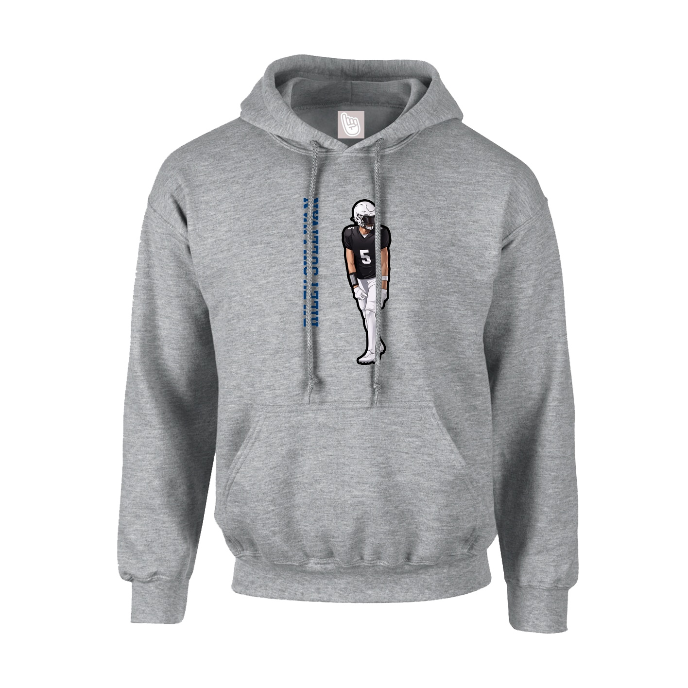 Hoodie — Name Vertical in Grey