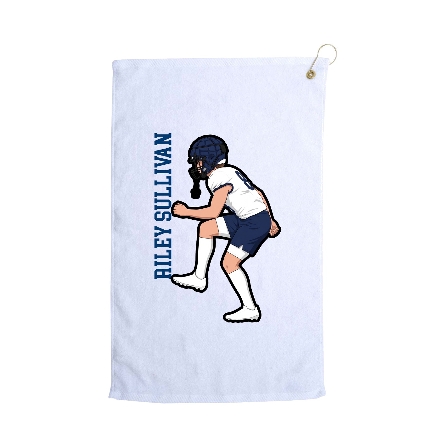 Golf Towel — Name Vertical in White