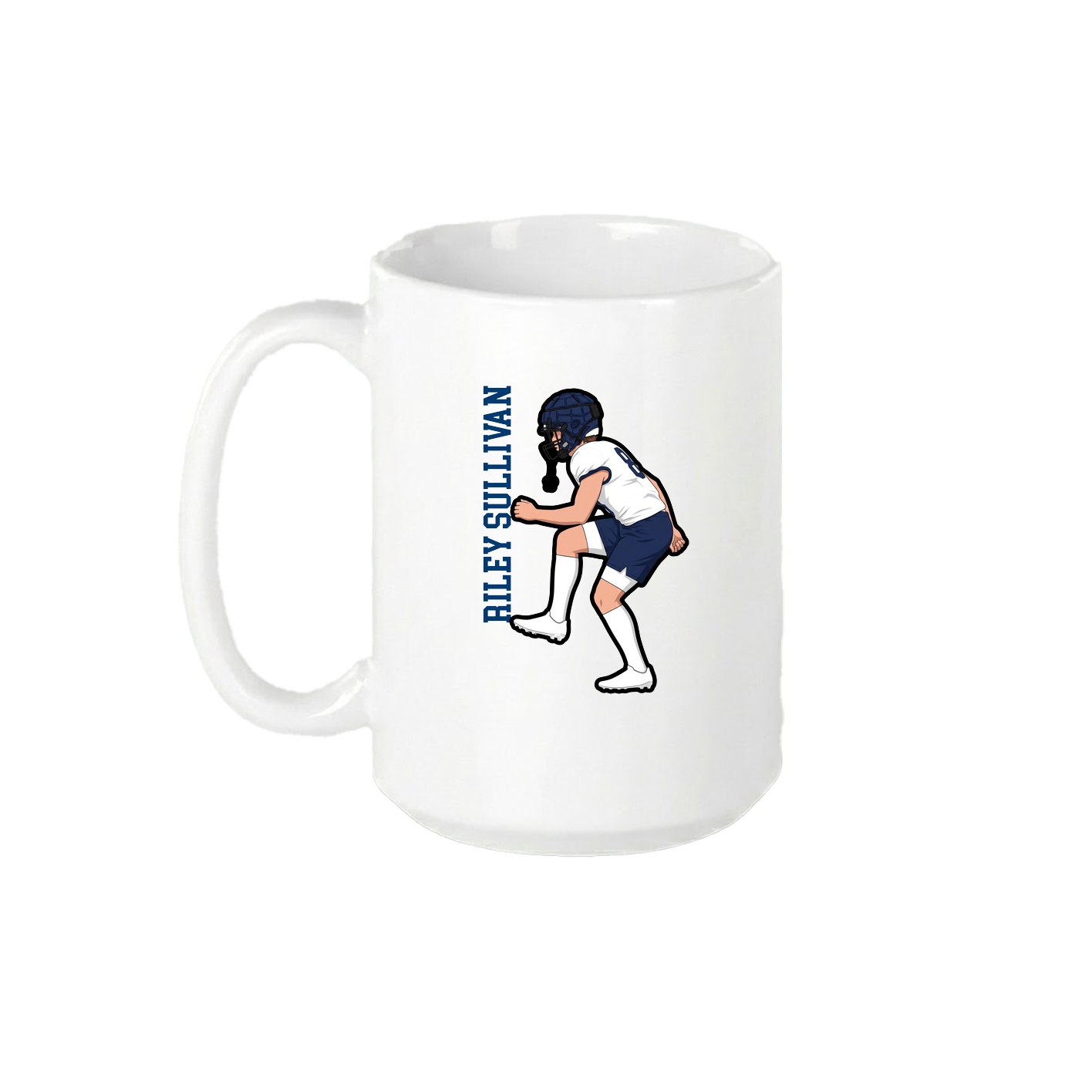 15oz Coffee Mug — Name Vertical in White