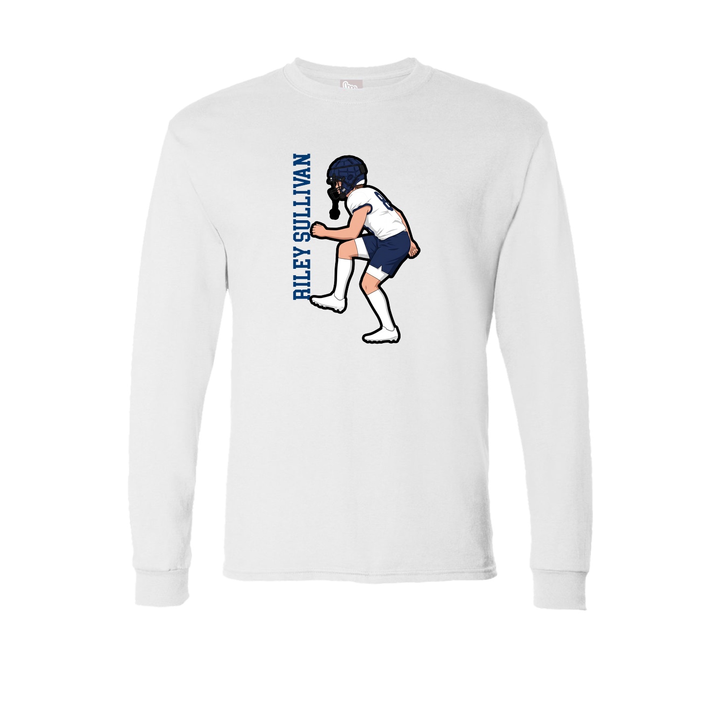 Long Sleeve Tee — Name Vertical in White