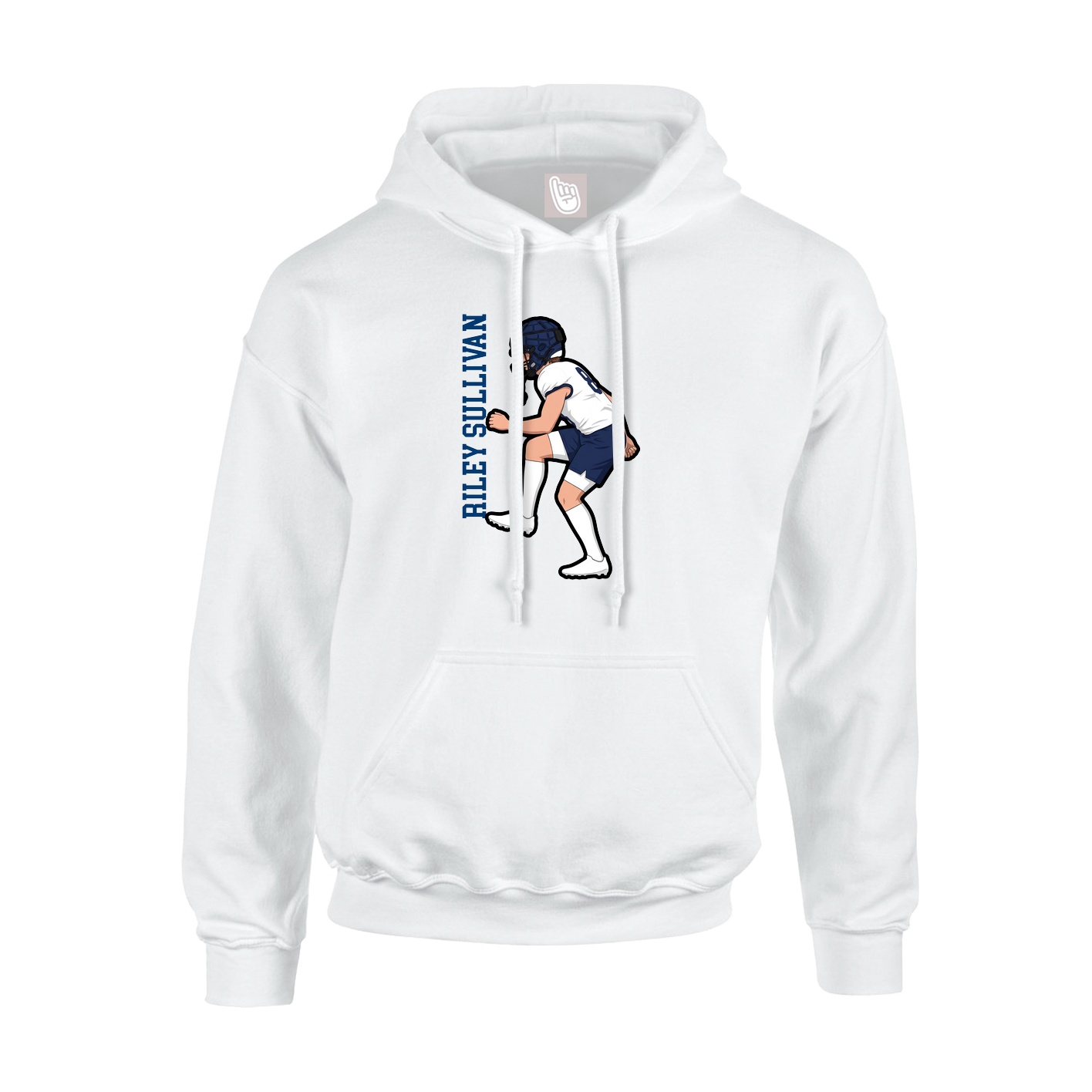 Youth Hoodie — Name Vertical in White