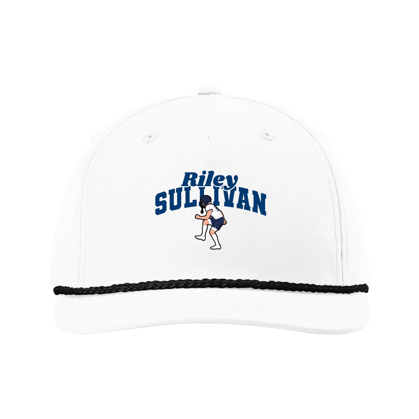 Five-Panel Classic Rope Cap — Signature Arch in White