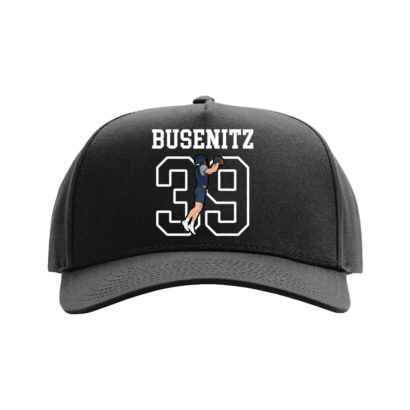 Full Fabric Five-Panel Champ Cap — Shirsey in Black