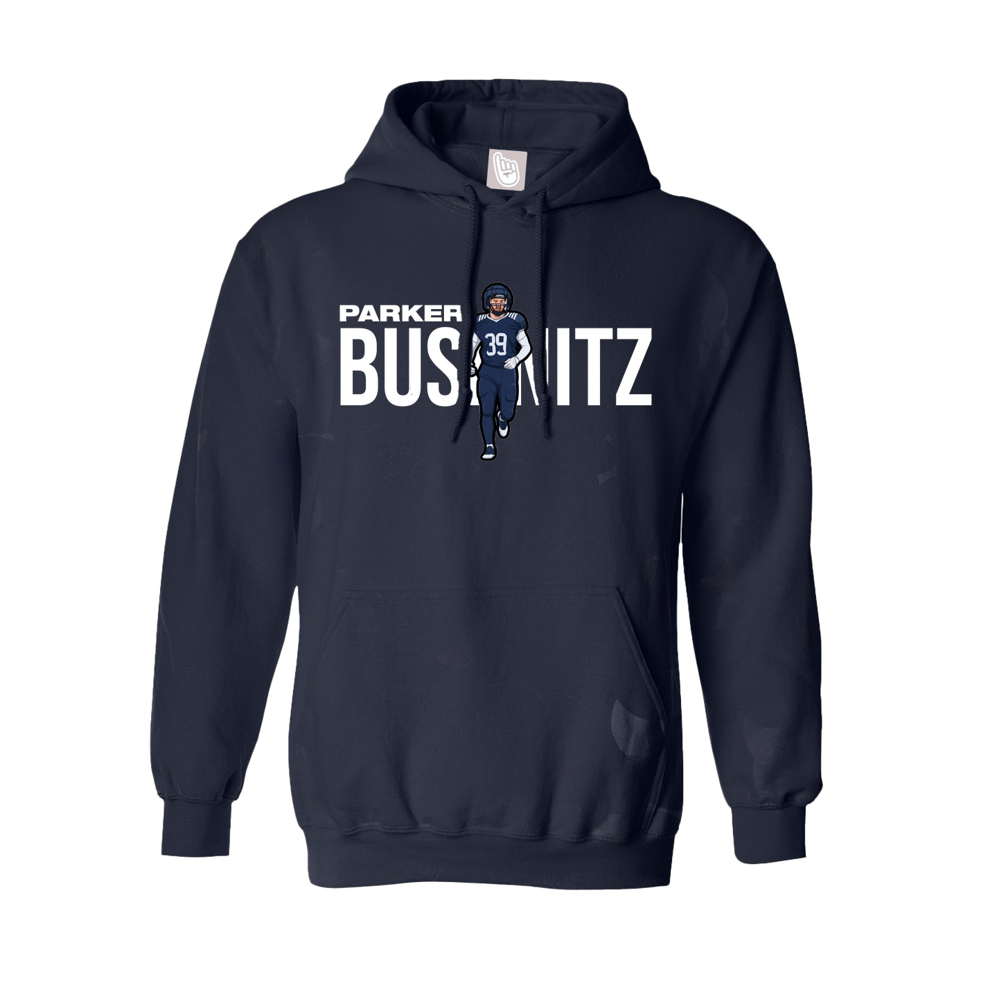 Youth Hoodie — Player Name in Navy