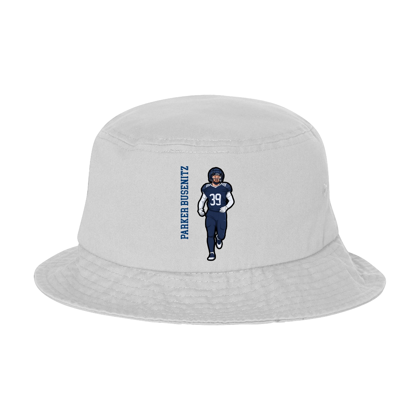 Bucket Cap — Name Vertical in White