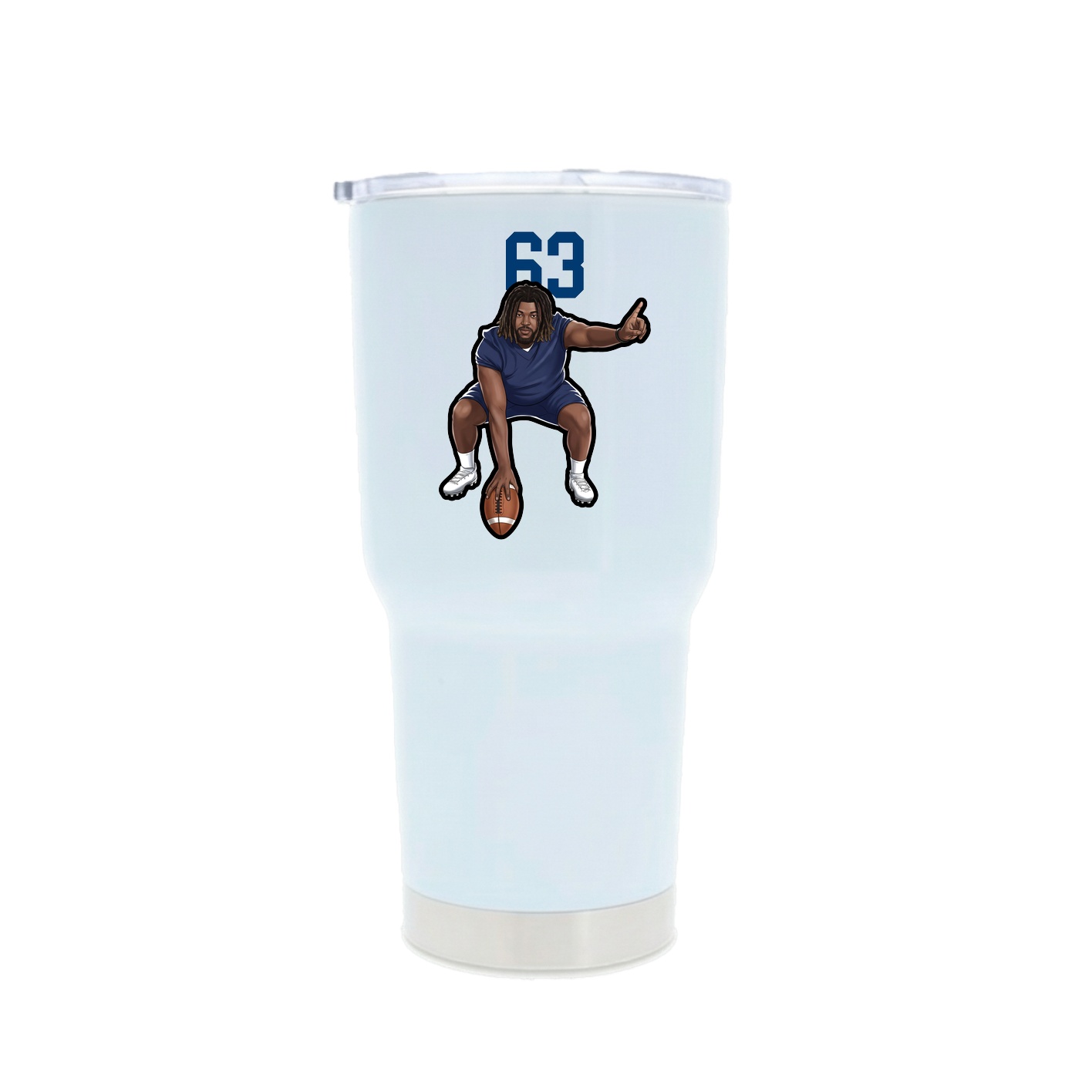 30oz Stainless Steel Tumbler — Number Top in White