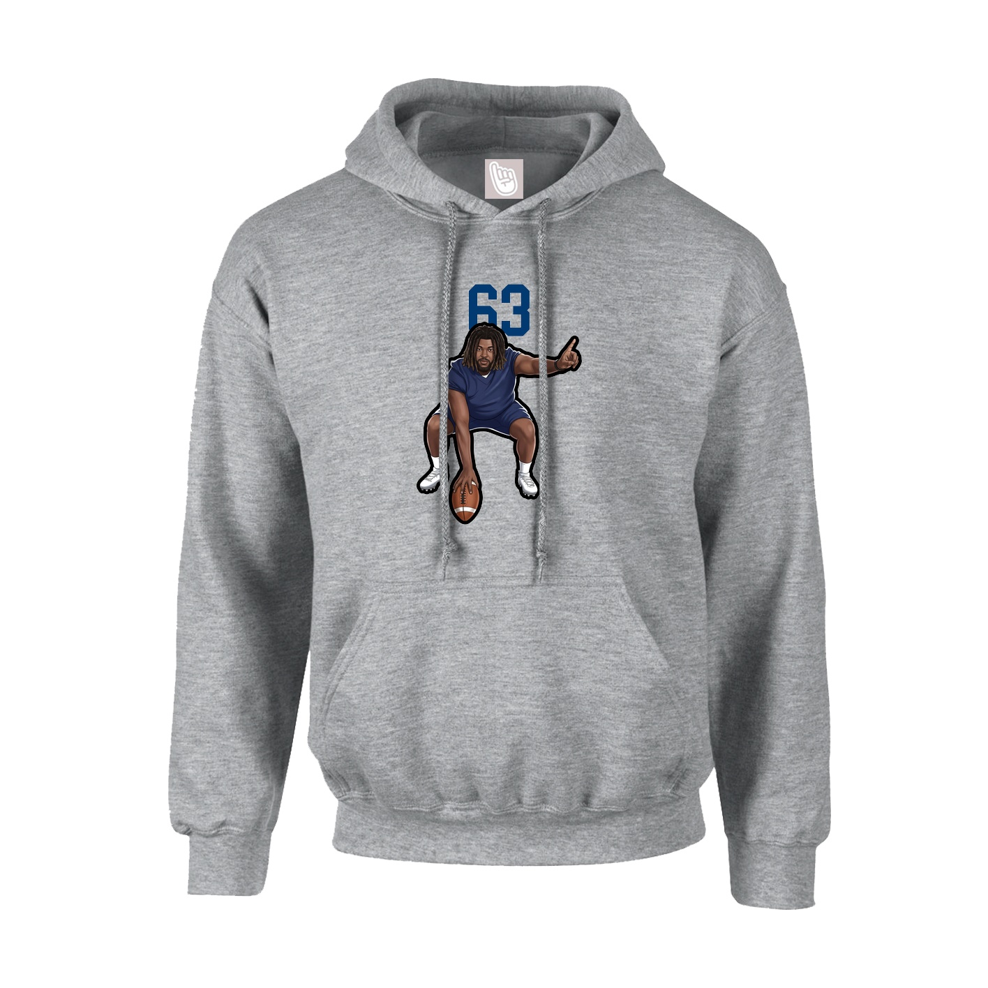 Youth Hoodie — Number Top in Grey
