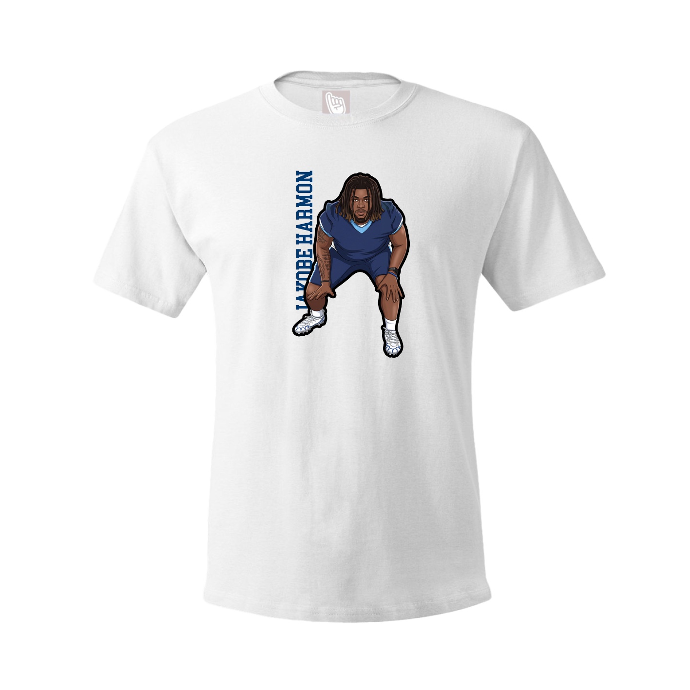 Youth Tee — Name Vertical in White
