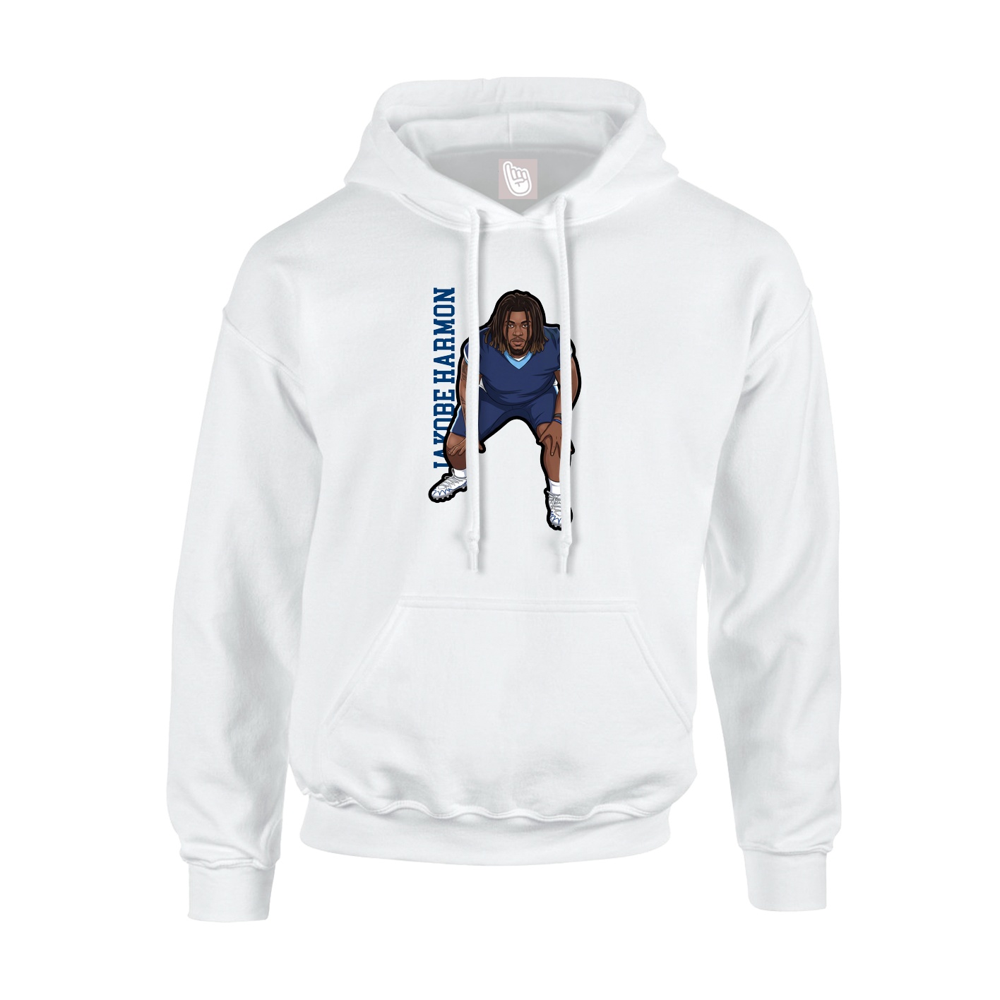 Youth Hoodie — Name Vertical in White