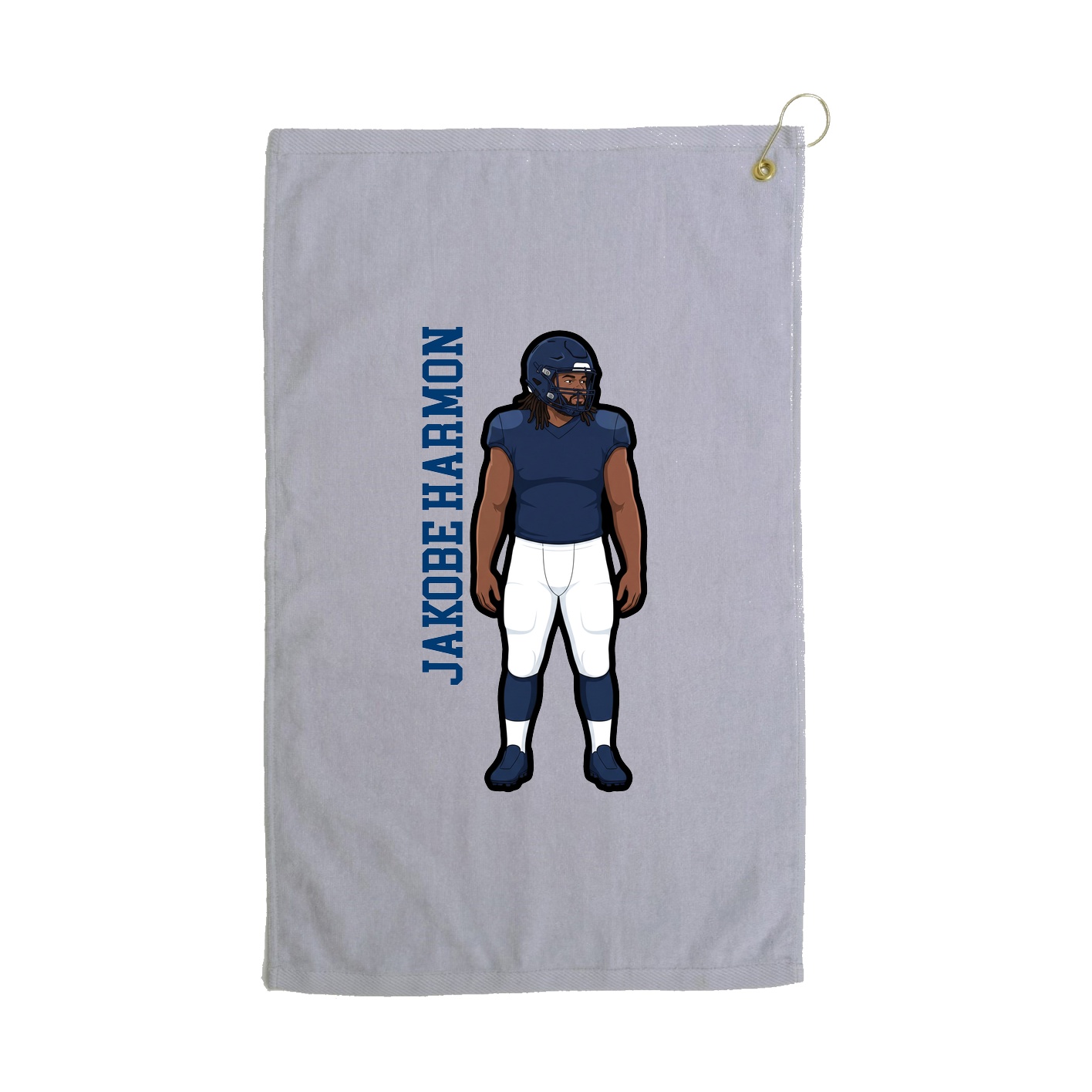 Golf Towel — Name Vertical in Grey