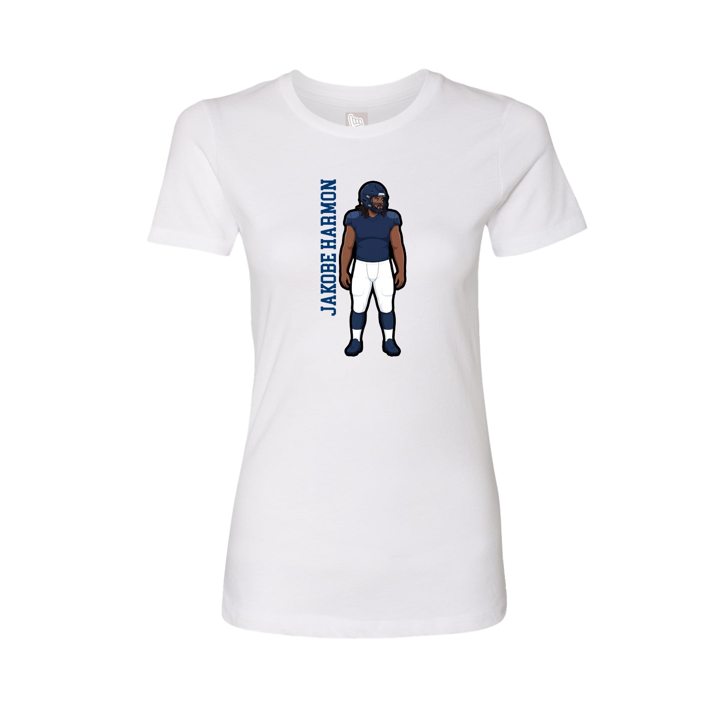 Fitted Women's Tee — Name Vertical in White