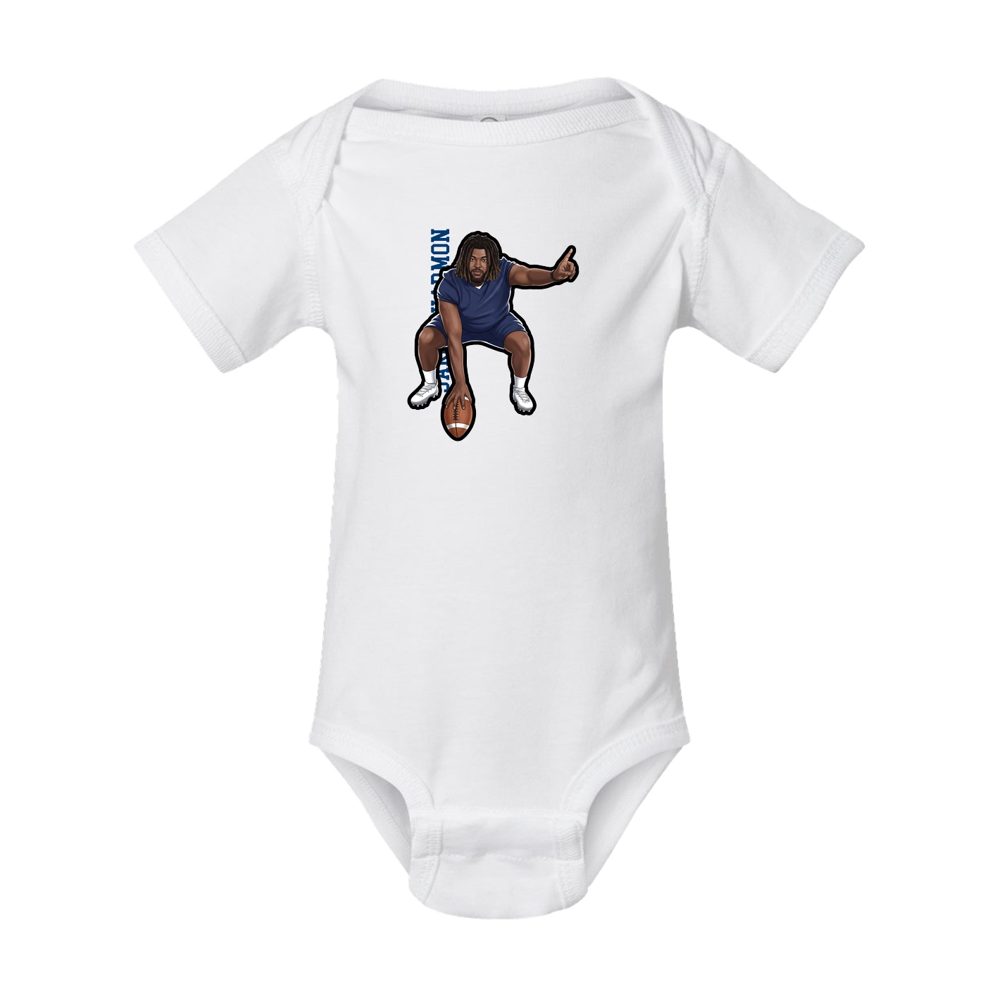 Baby Onesie — Name Vertical in White