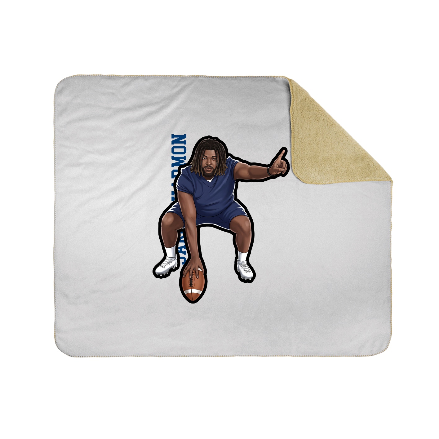 Throw Blanket — Name Vertical in White