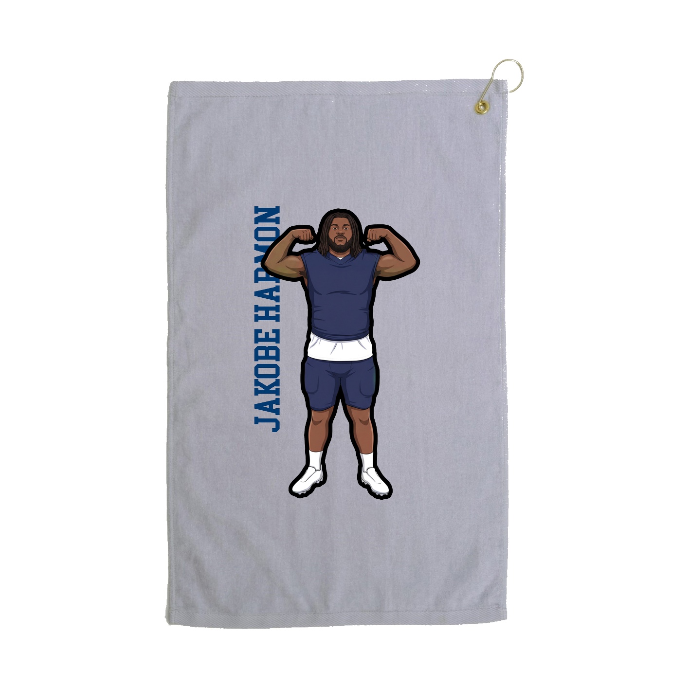 Golf Towel — Name Vertical in Grey