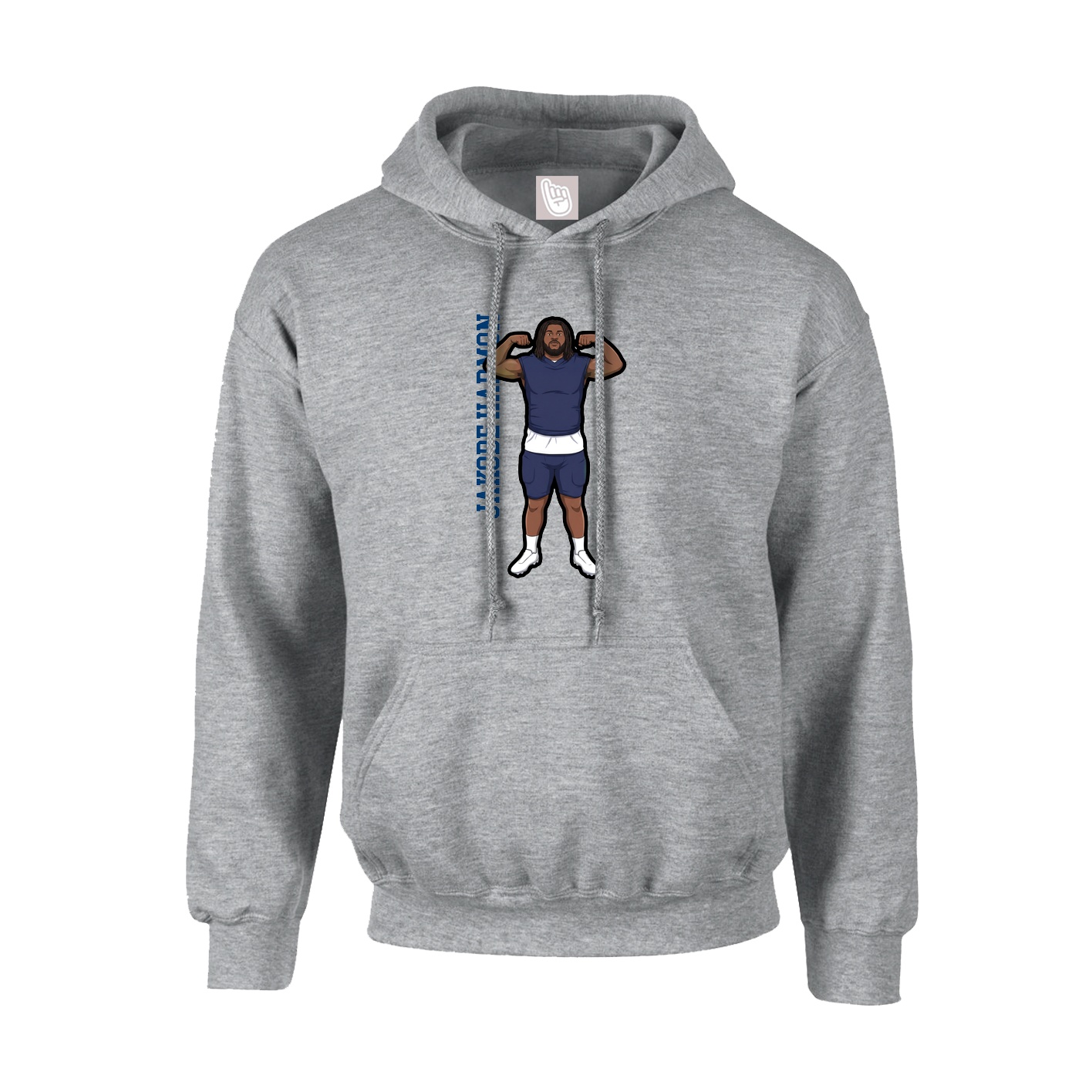 Youth Hoodie — Name Vertical in Grey