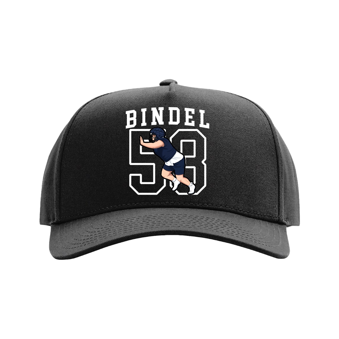 Full Fabric Five-Panel Champ Cap — Shirsey in Black