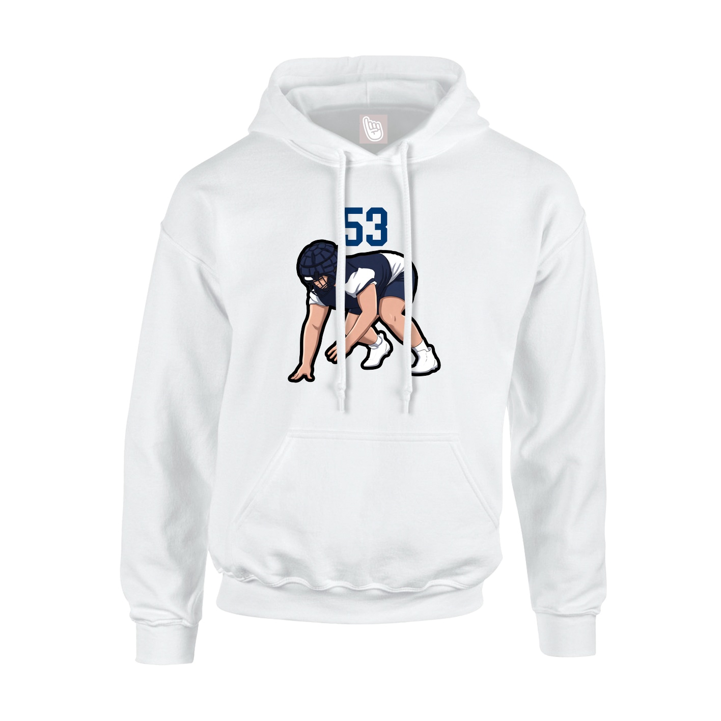 Youth Hoodie — Number Top in White