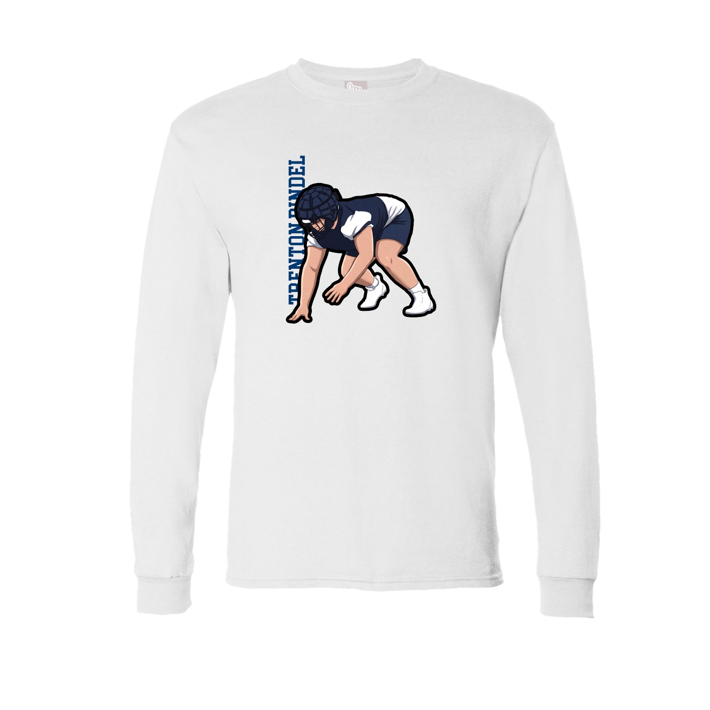 Long Sleeve Tee — Name Vertical in White