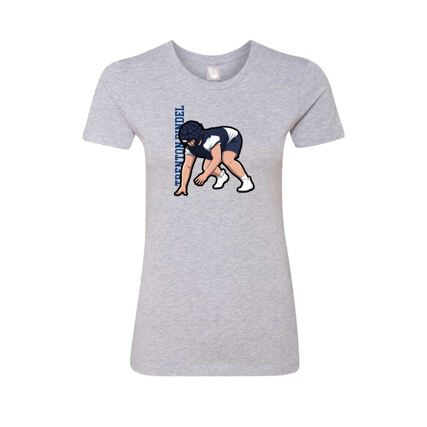 Fitted Women's Tee — Name Vertical in Grey
