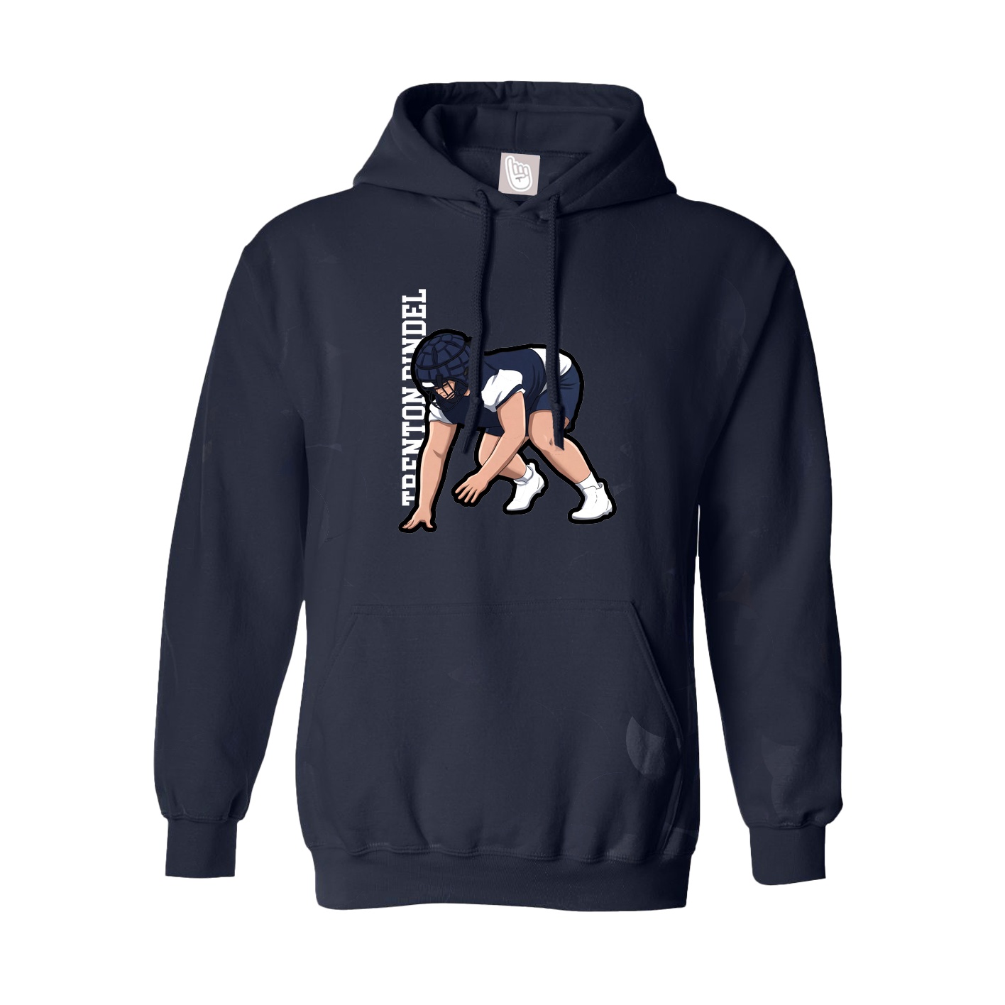 Youth Hoodie — Name Vertical in Navy