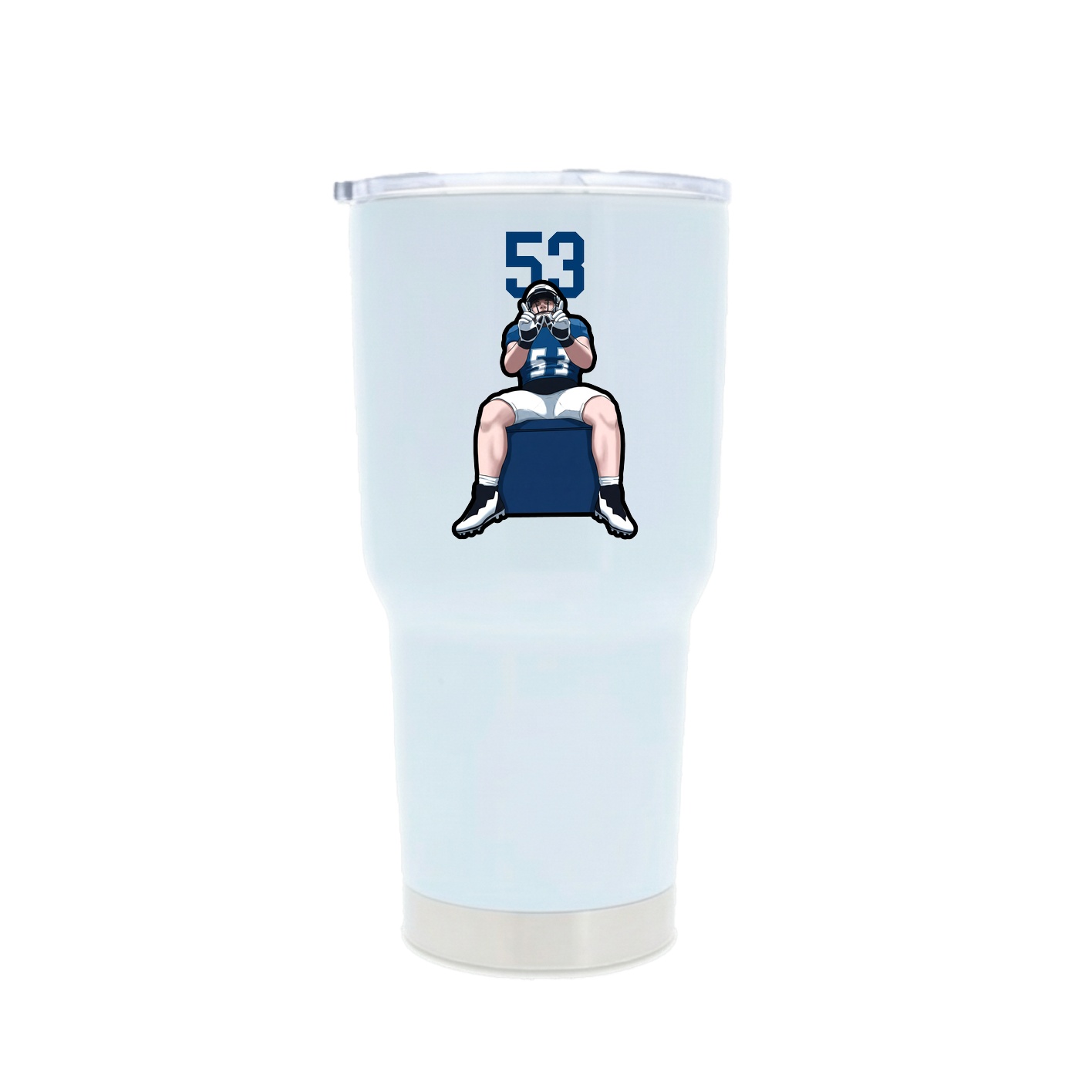 30oz Stainless Steel Tumbler — Number Top in White