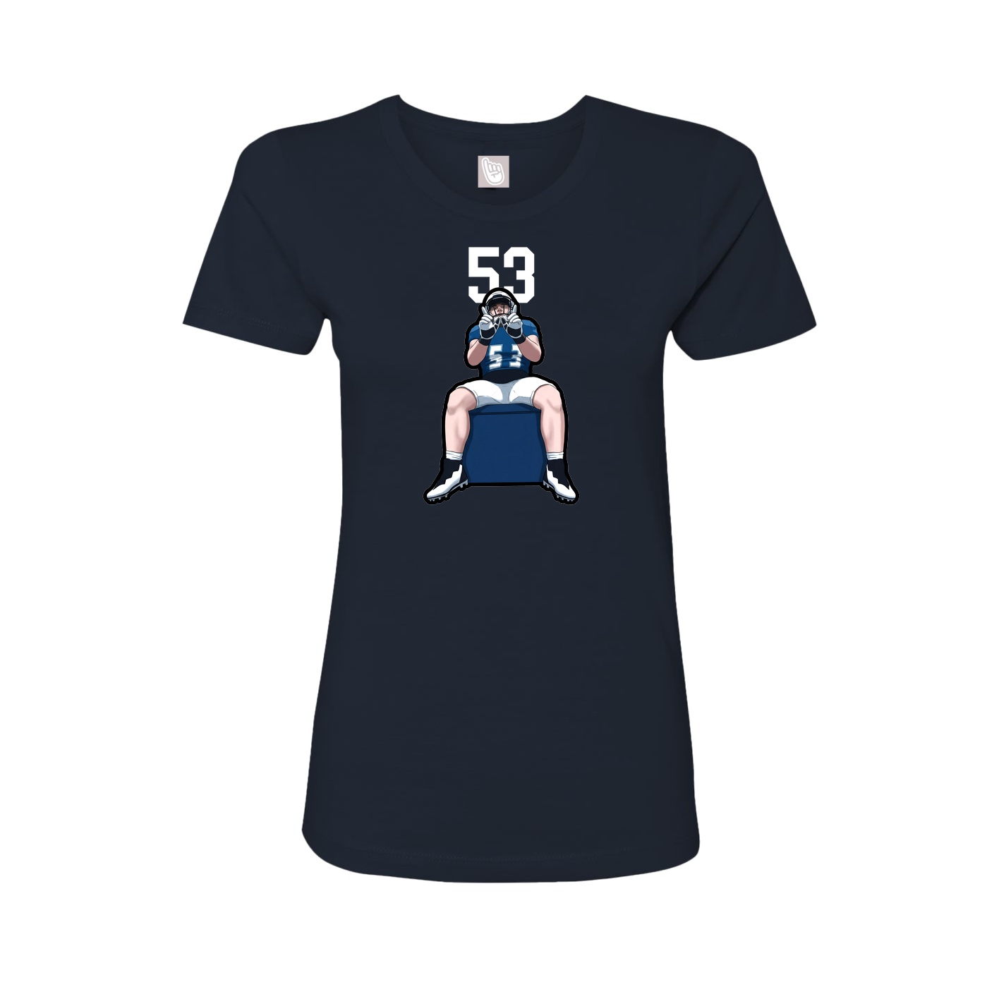 Fitted Women's Tee — Number Top in Navy